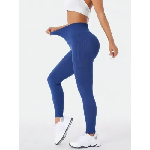 Royal Blues Phone Pocket High Waist Gym Leggings