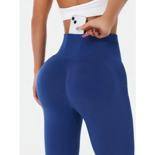 Royal Blues Phone Pocket High Waist Gym Leggings