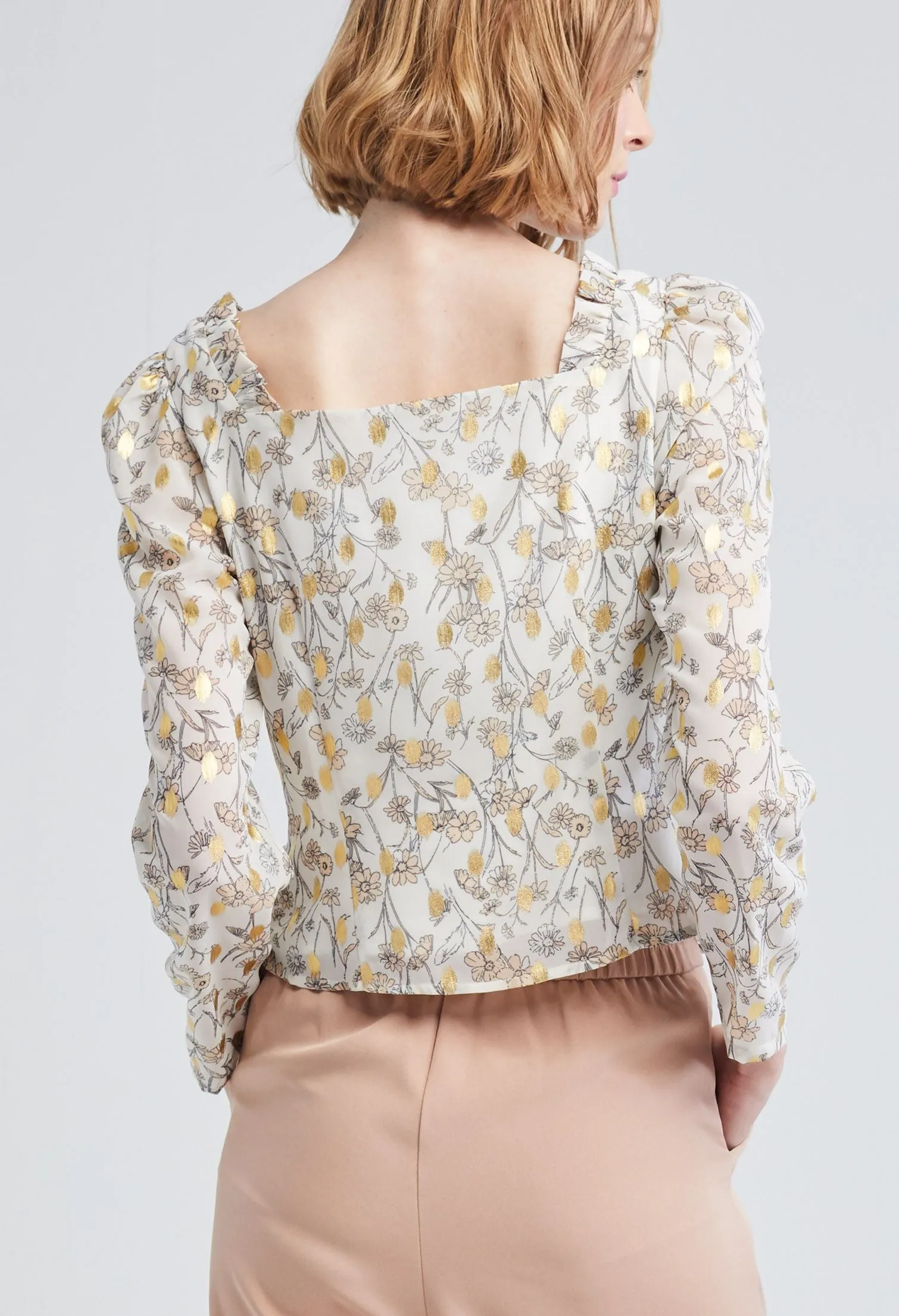 Ruched Front Sweetheart Top