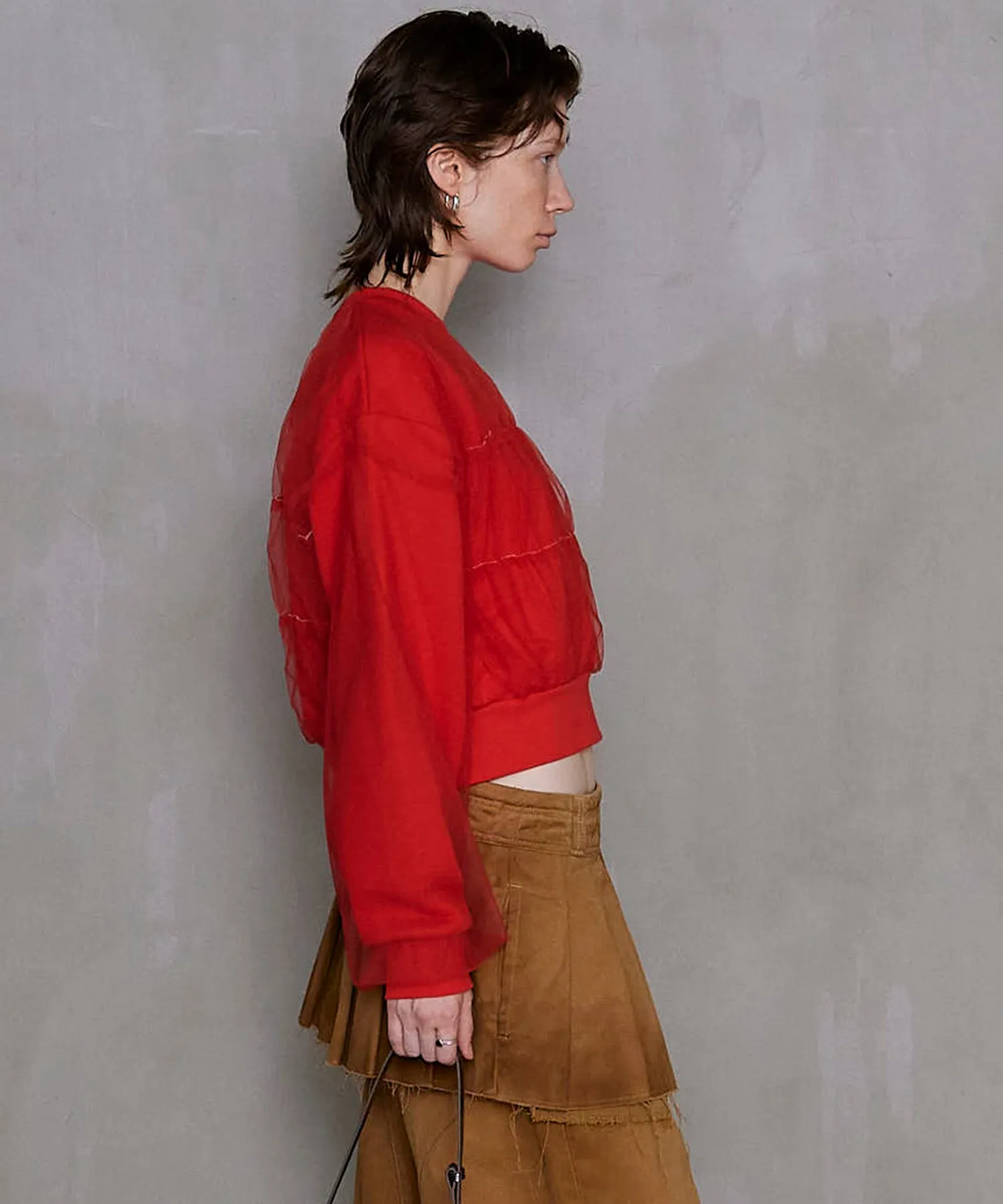 【SALE】Tulle Layered Sweatshirt