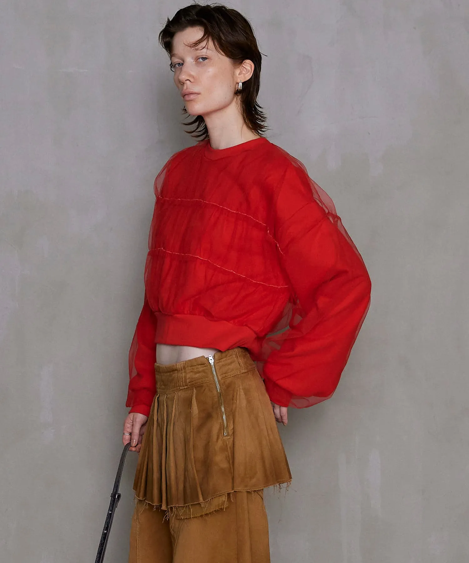 【SALE】Tulle Layered Sweatshirt
