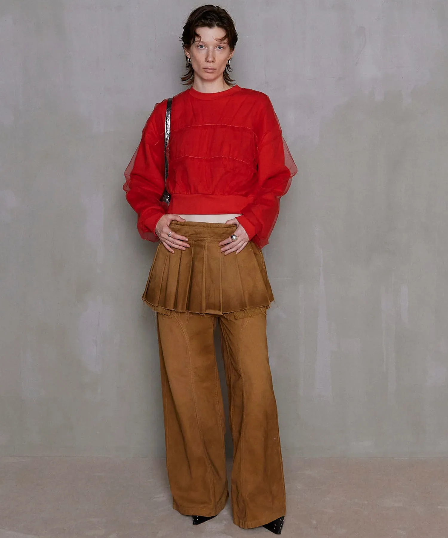 【SALE】Tulle Layered Sweatshirt