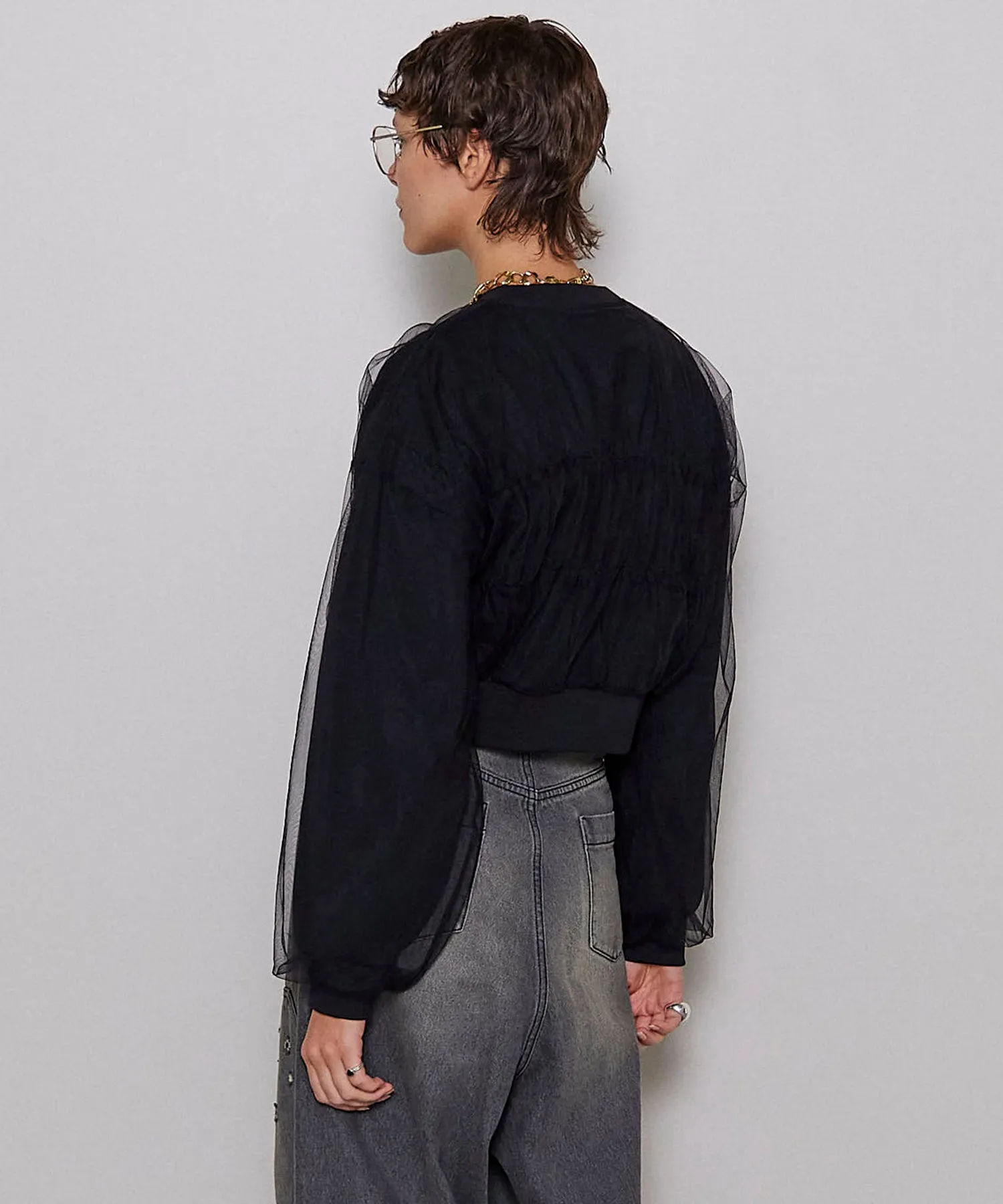 【SALE】Tulle Layered Sweatshirt