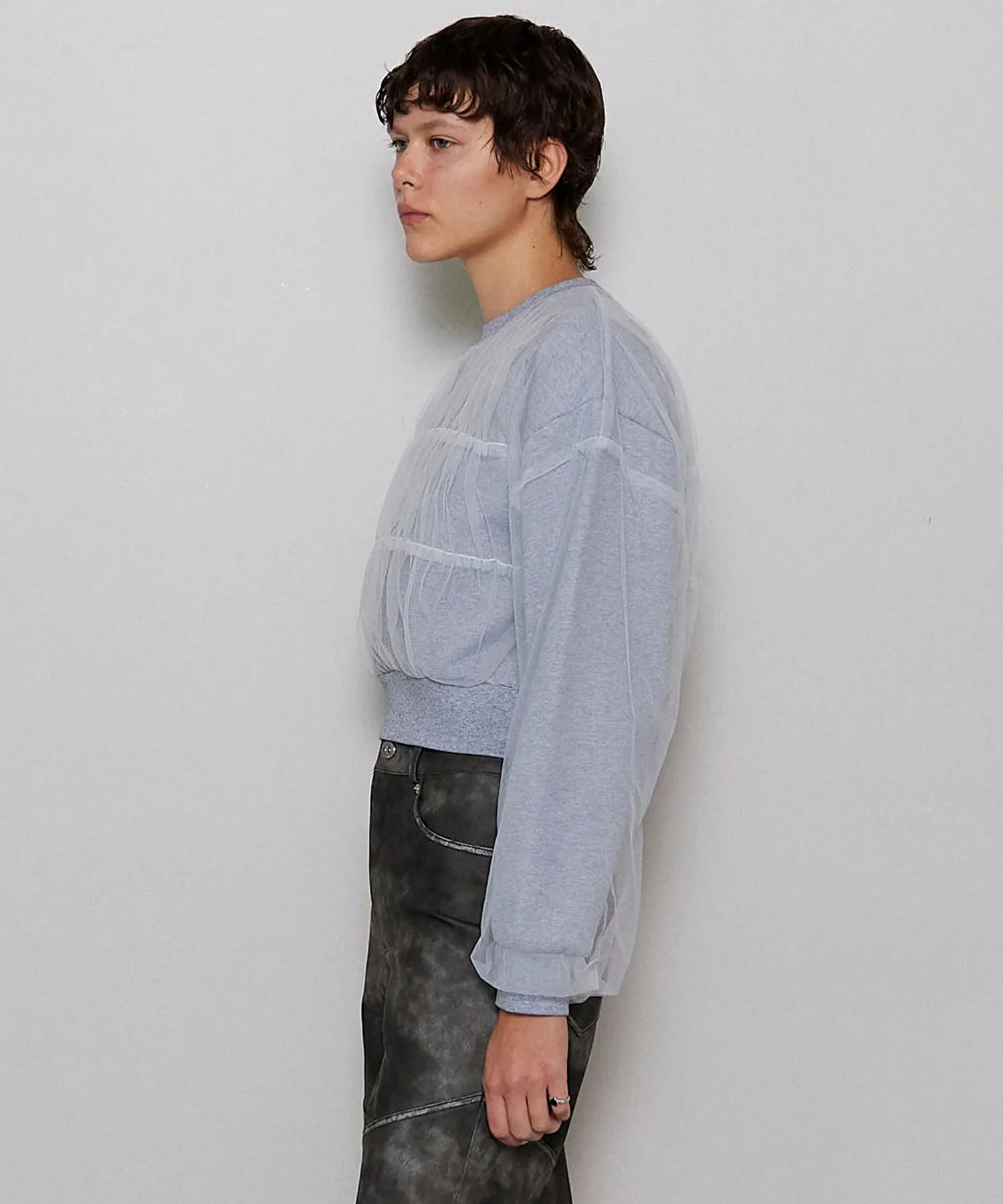 【SALE】Tulle Layered Sweatshirt