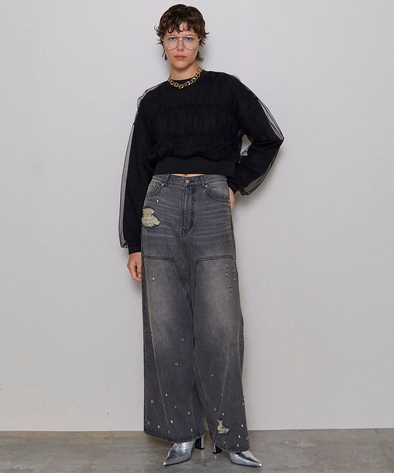 【SALE】Tulle Layered Sweatshirt