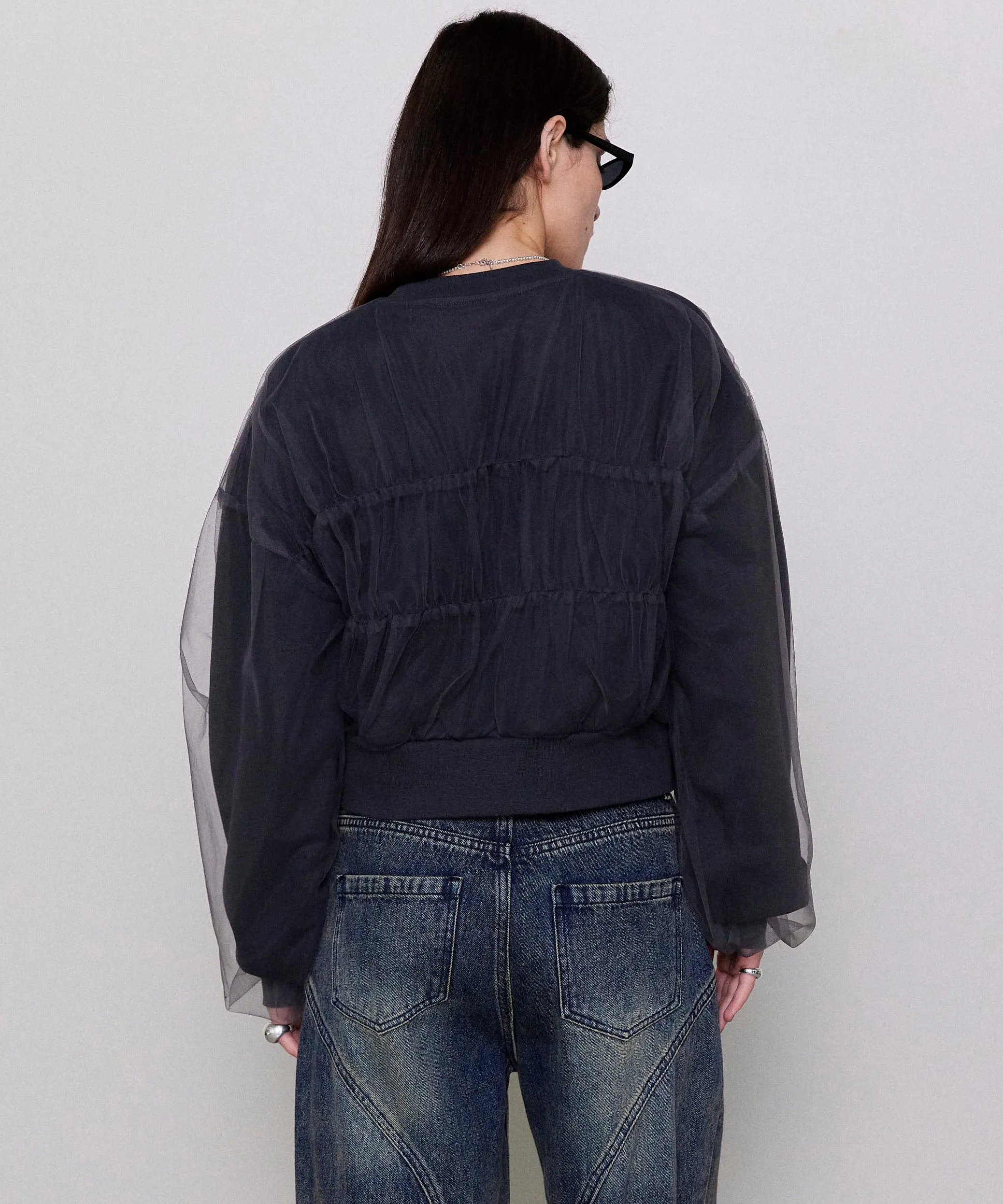 【SALE】Tulle Layered Sweatshirt
