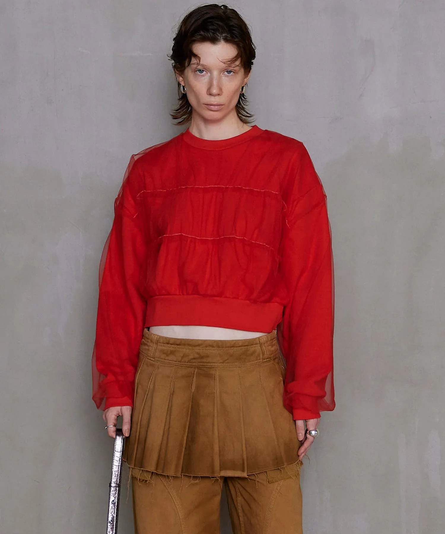 【SALE】Tulle Layered Sweatshirt