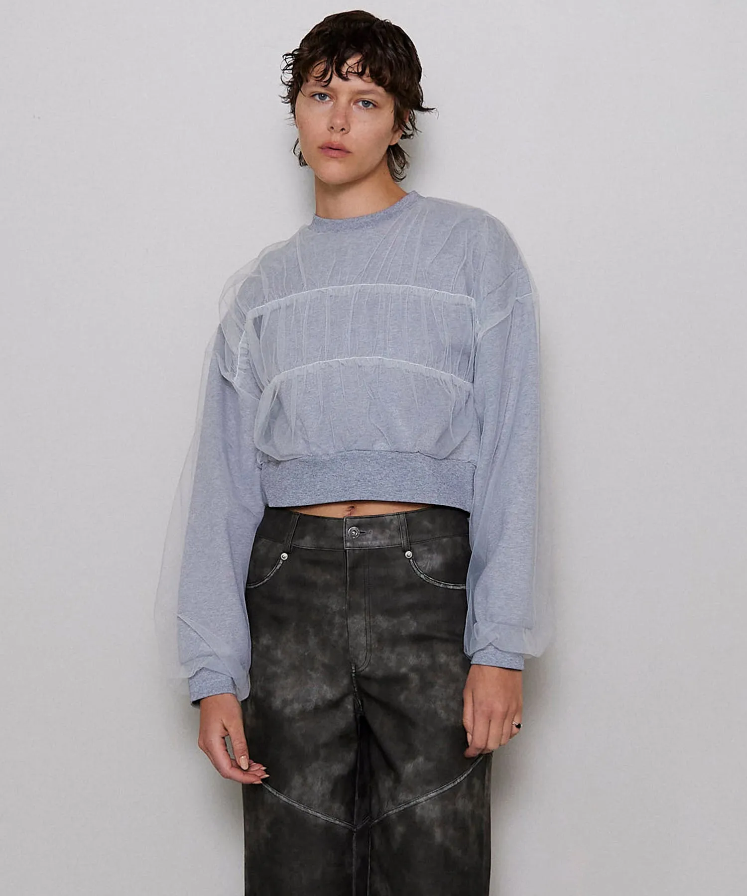 【SALE】Tulle Layered Sweatshirt
