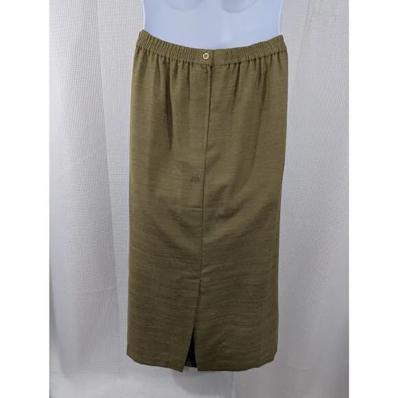 SARAH ELIZABETH! PALEST SAGE GREEN RAW FINISH EMBROIDERED SKIRT SUIT! SZ 22W
