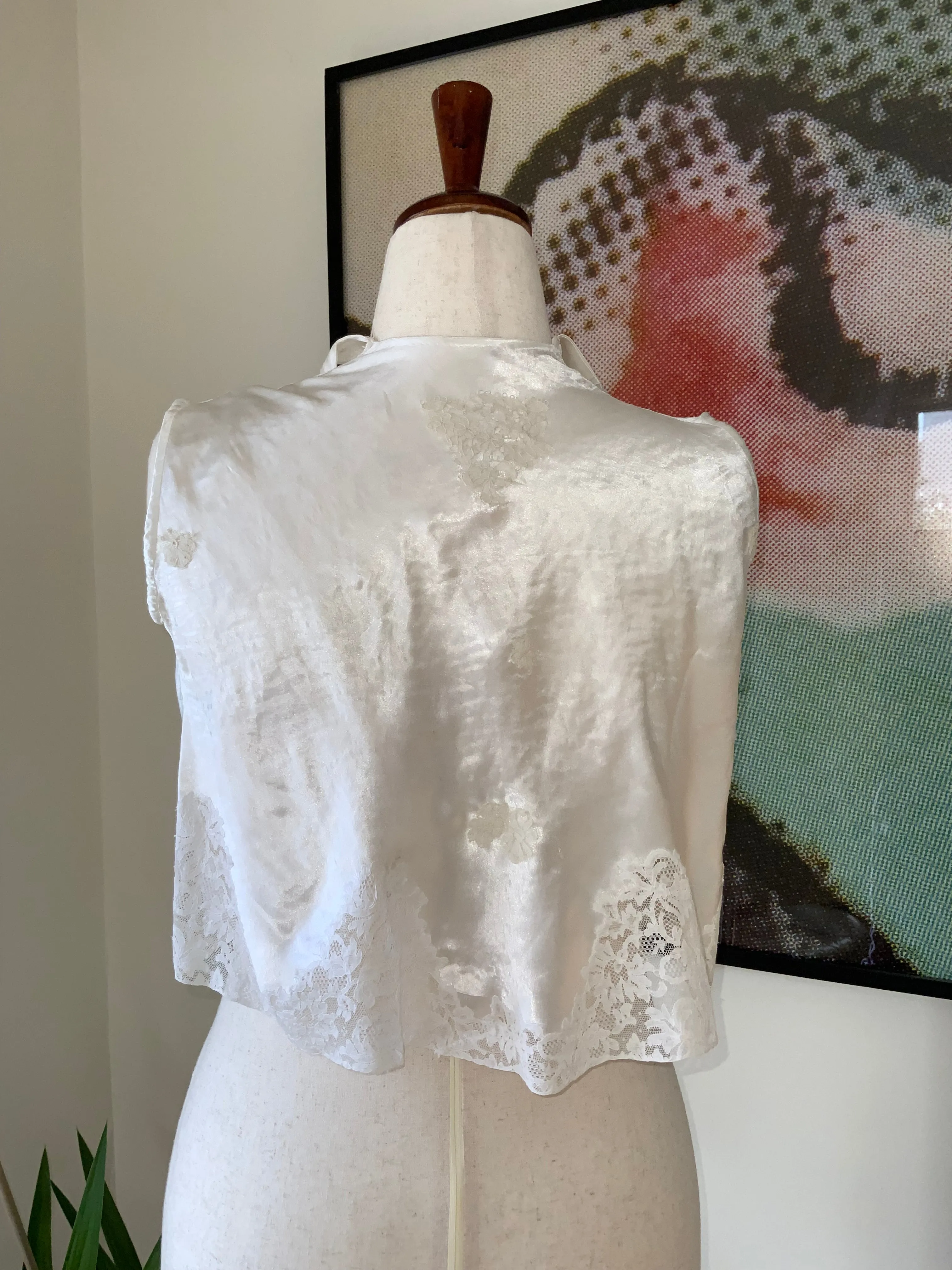 Satin Lace Bed Jacket - 50s - 50P