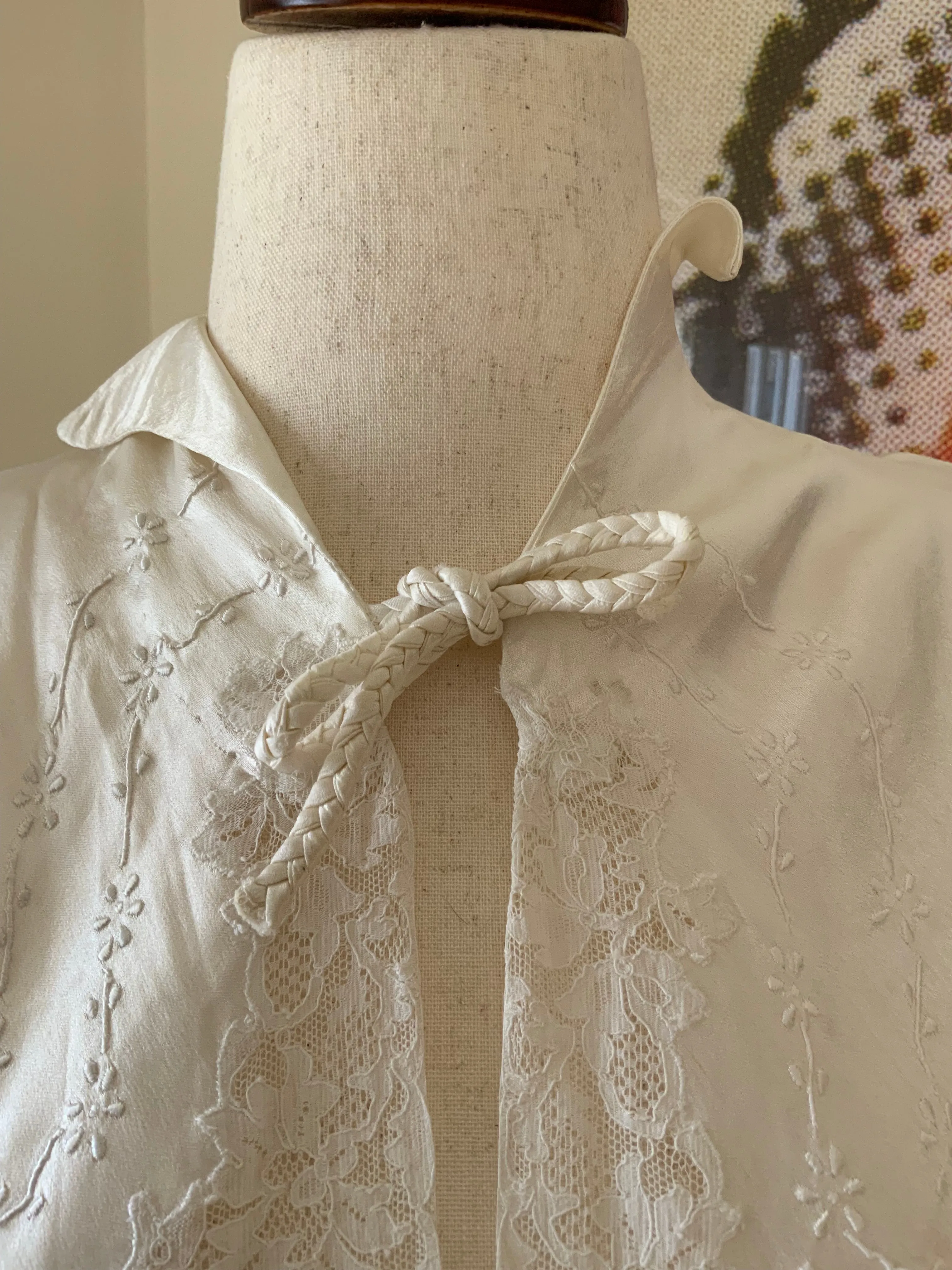 Satin Lace Bed Jacket - 50s - 50P