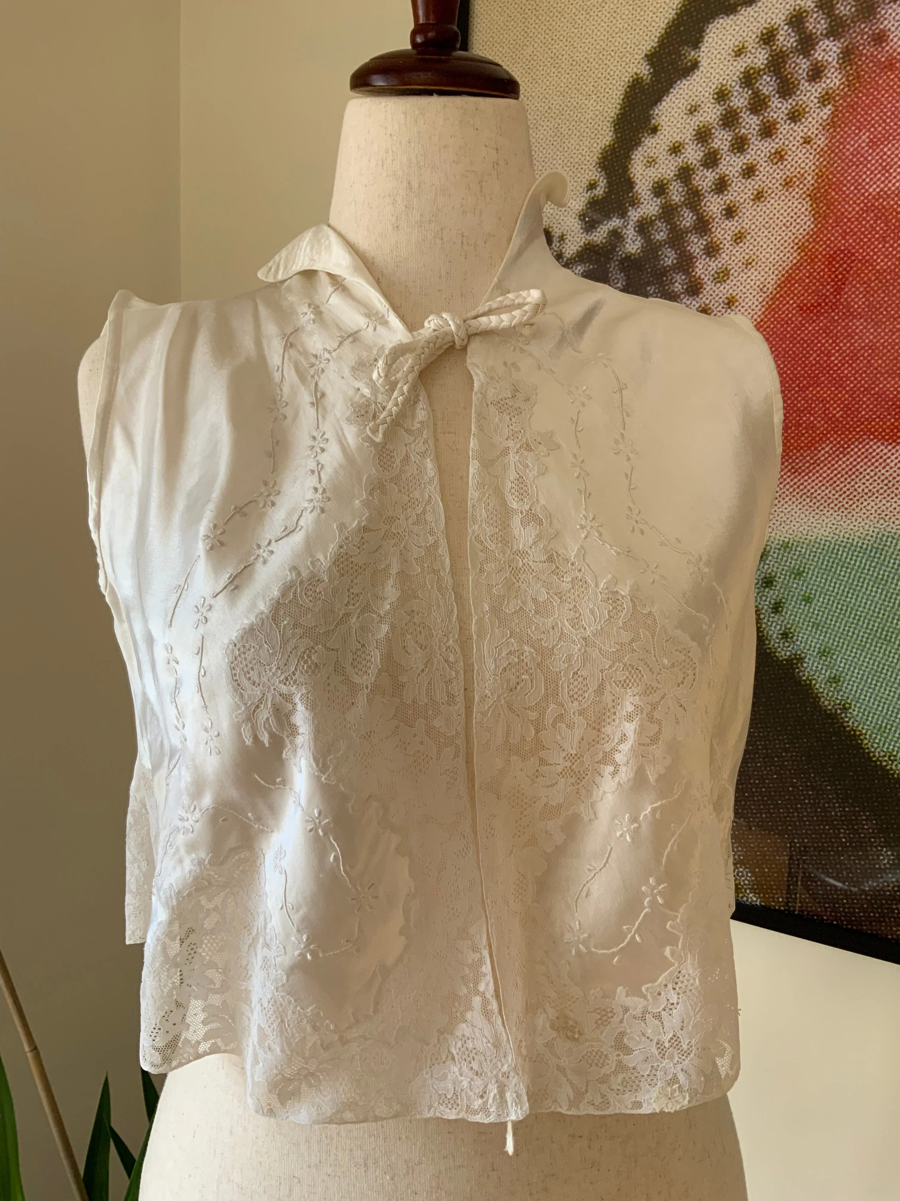 Satin Lace Bed Jacket - 50s - 50P