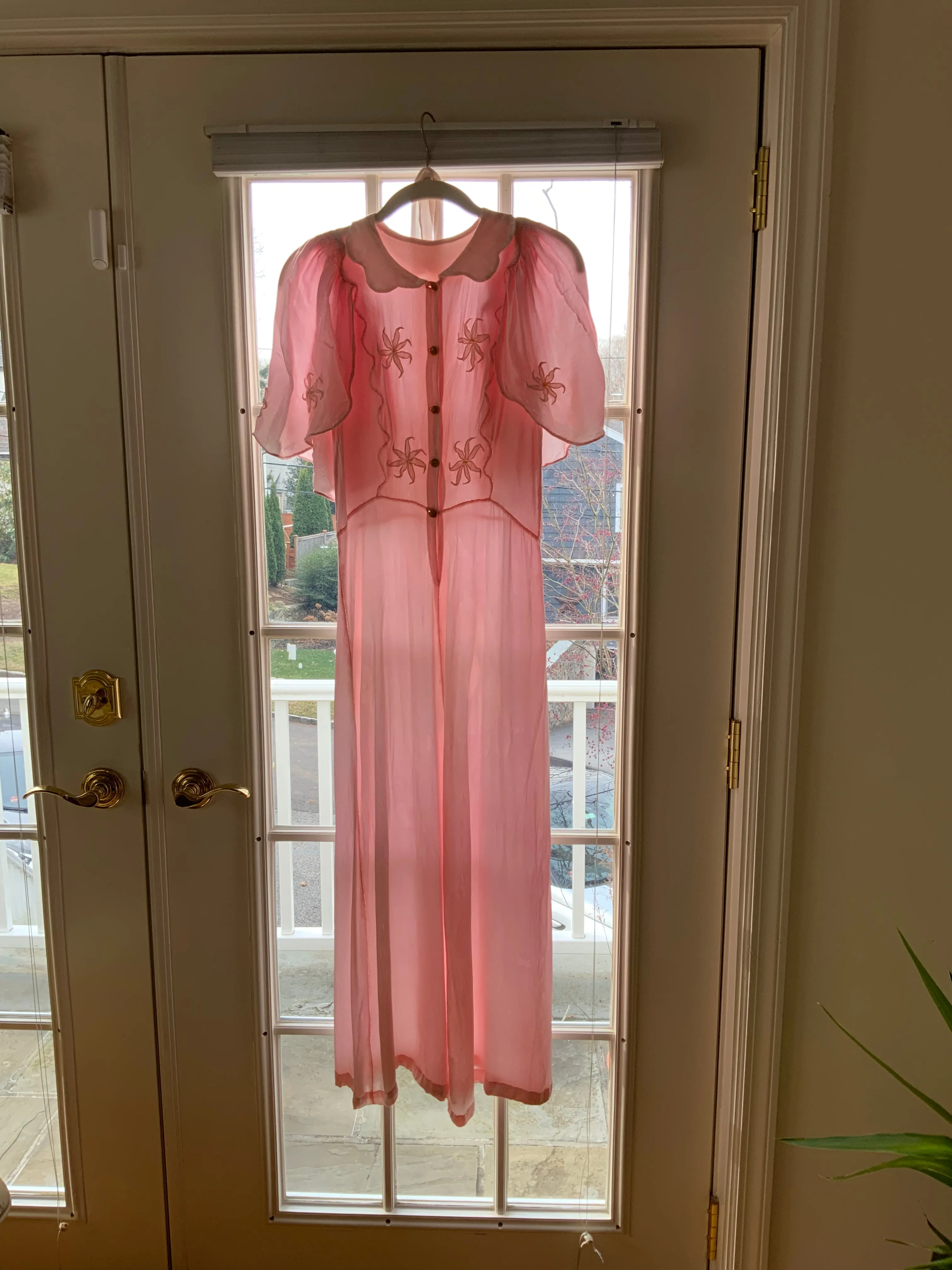 satin Nightgown Peach Pink - 40s - 40P