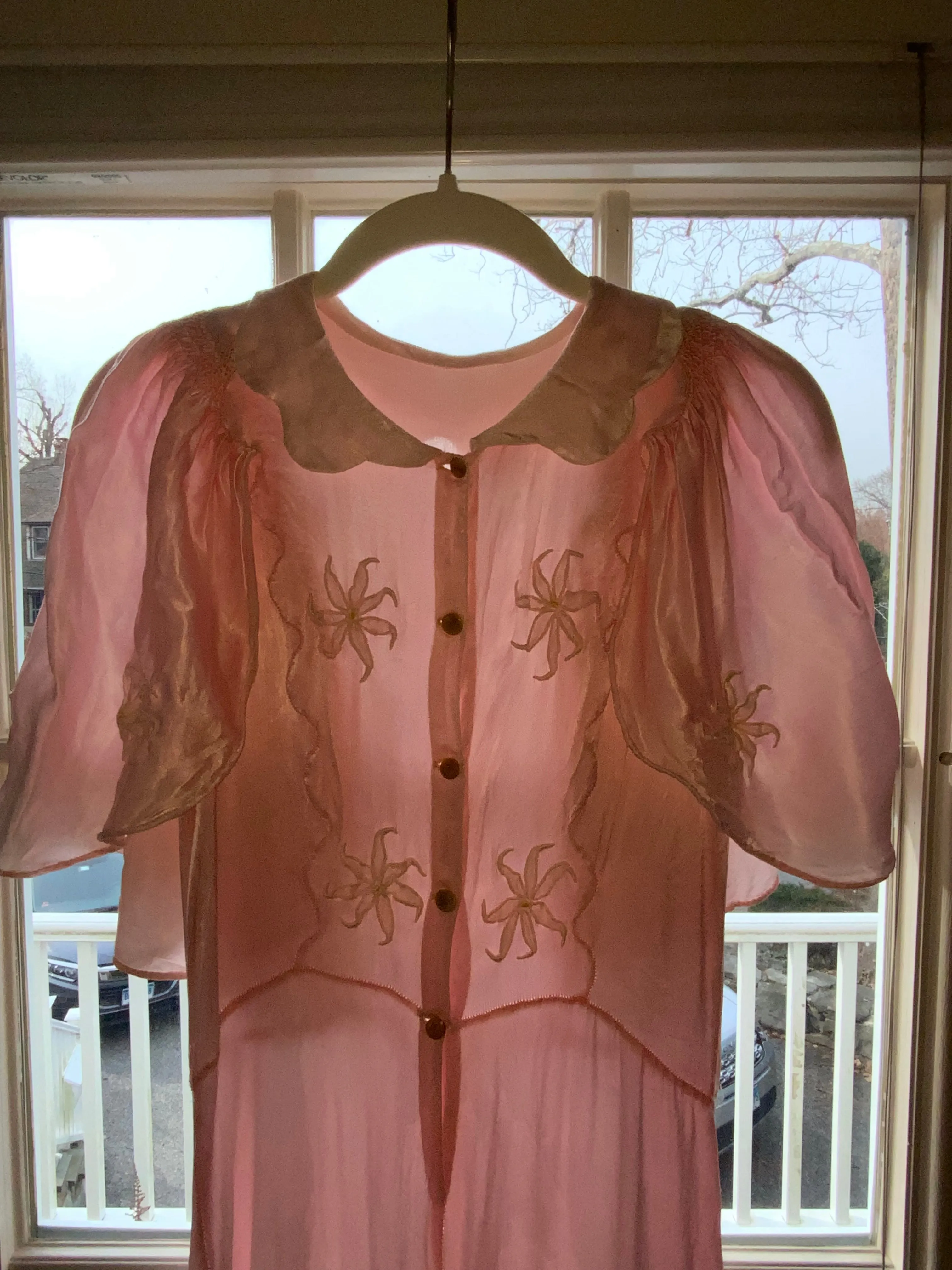 satin Nightgown Peach Pink - 40s - 40P