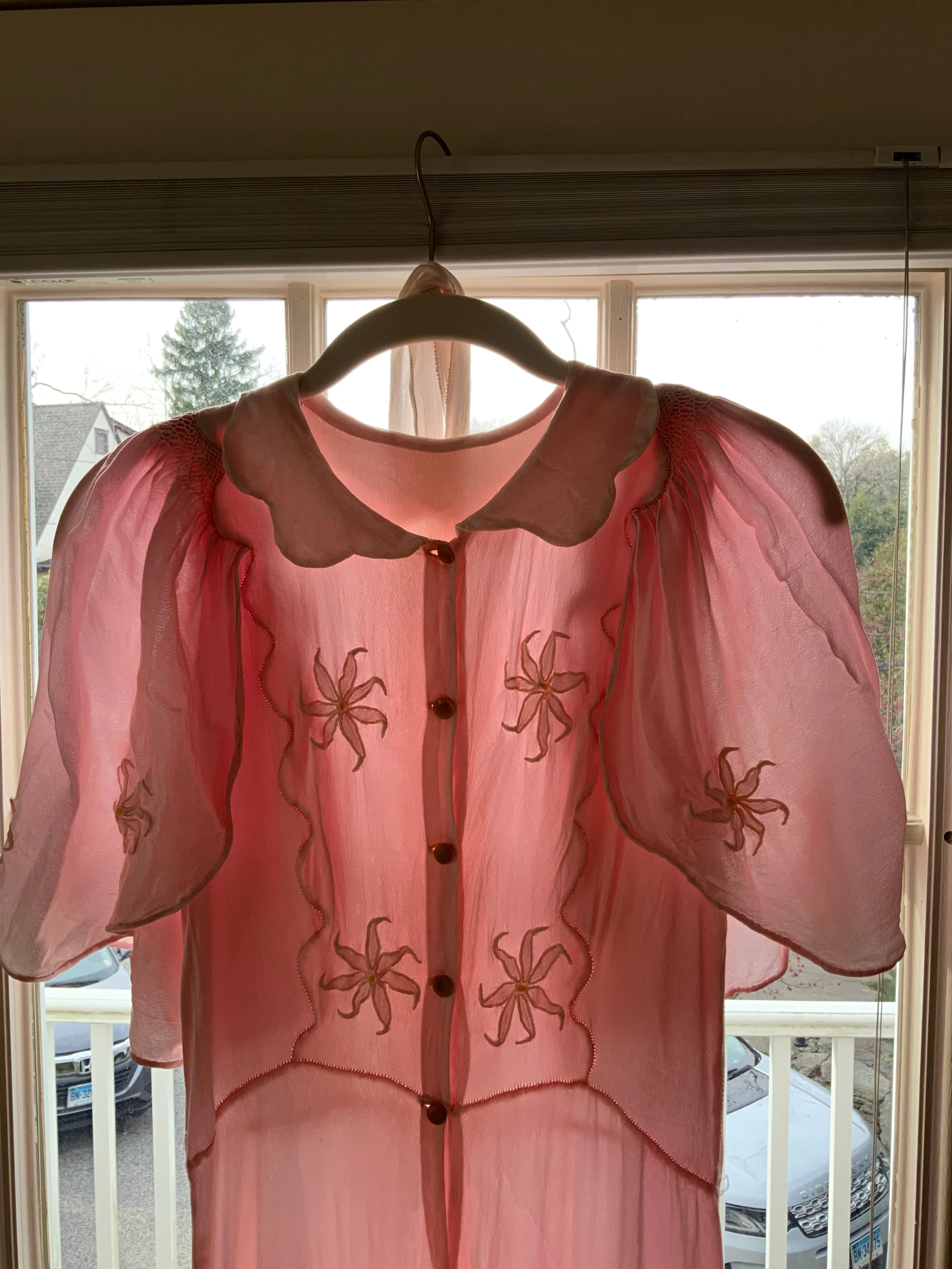 satin Nightgown Peach Pink - 40s - 40P