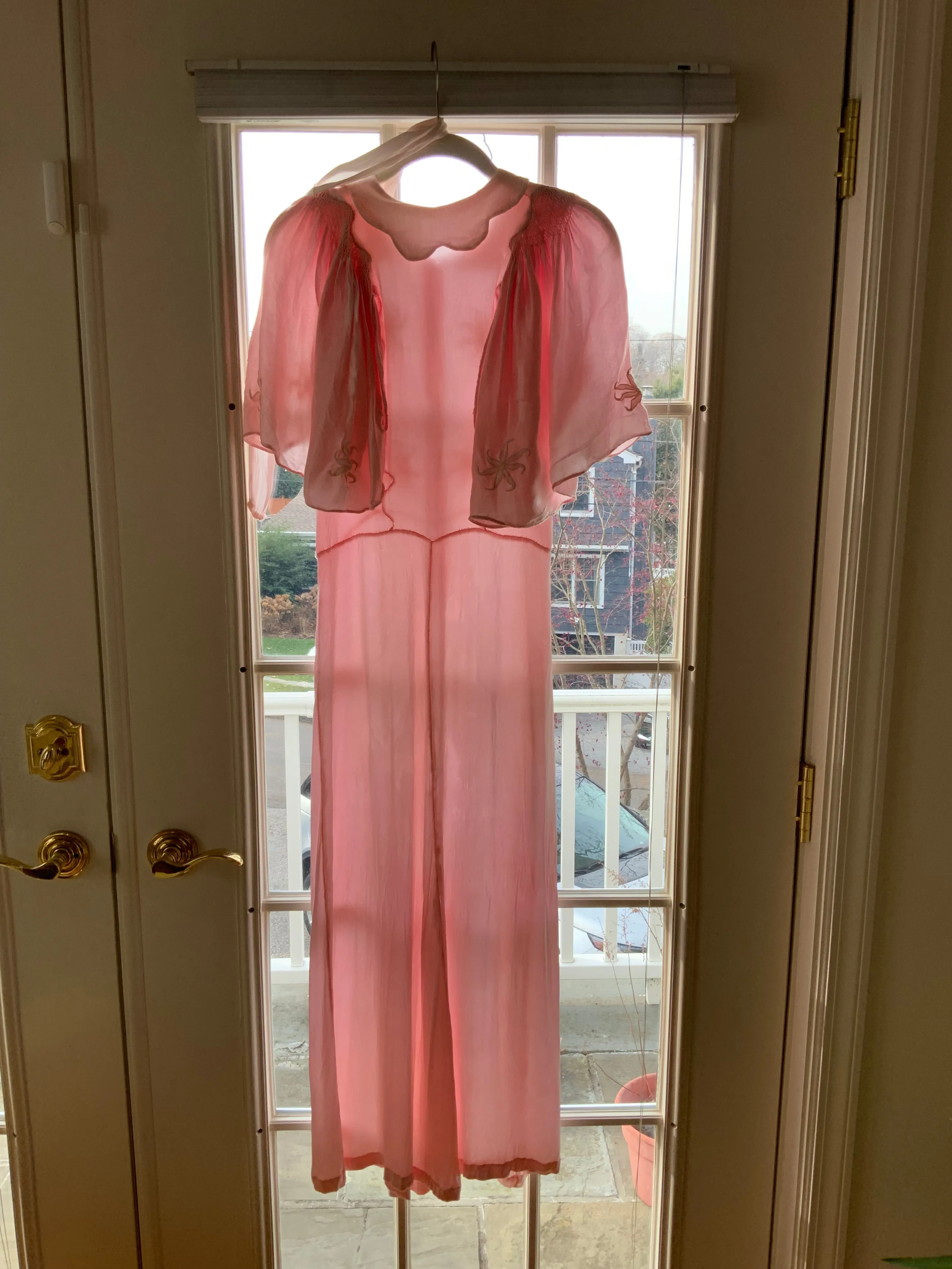 satin Nightgown Peach Pink - 40s - 40P