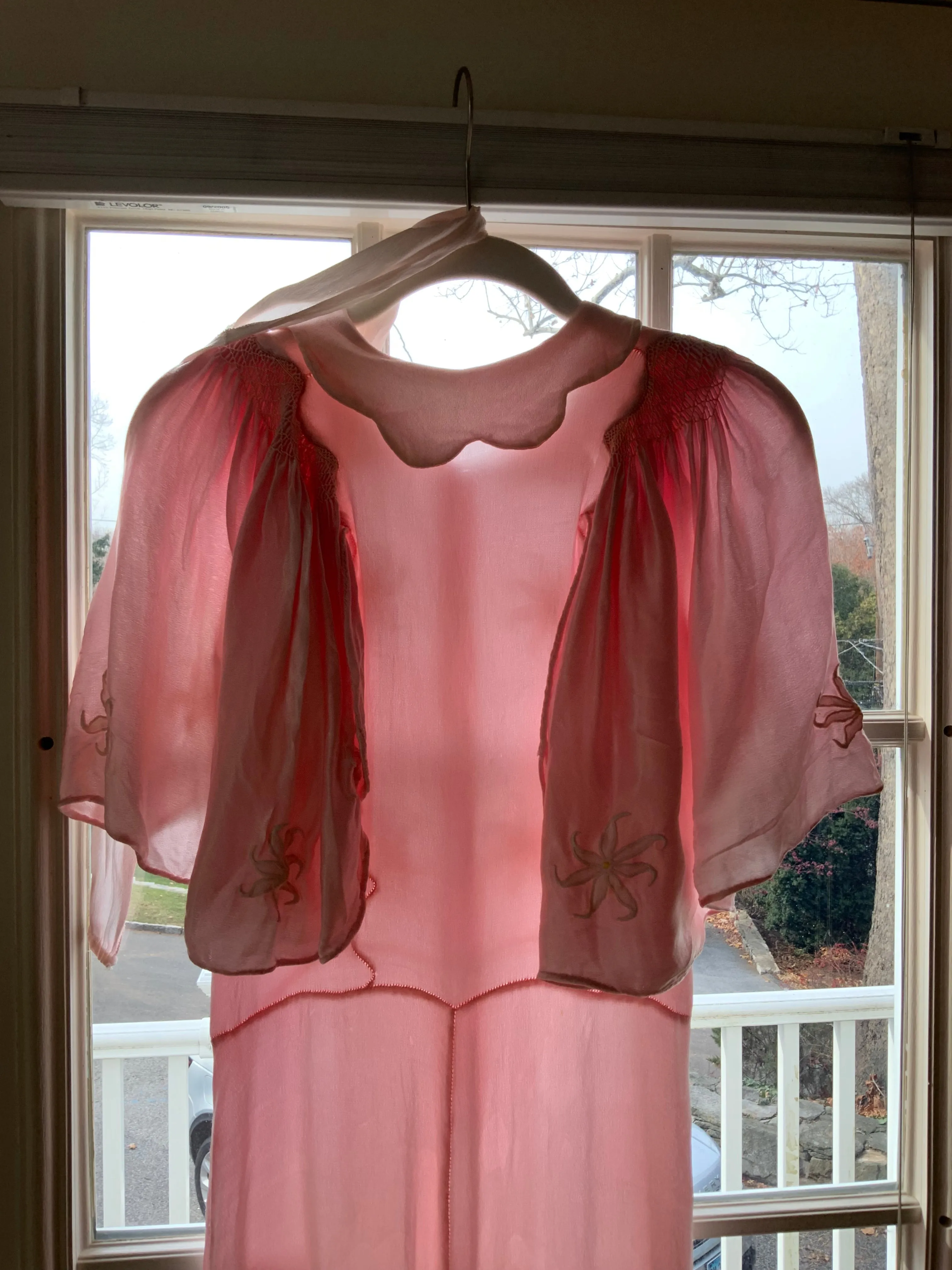satin Nightgown Peach Pink - 40s - 40P