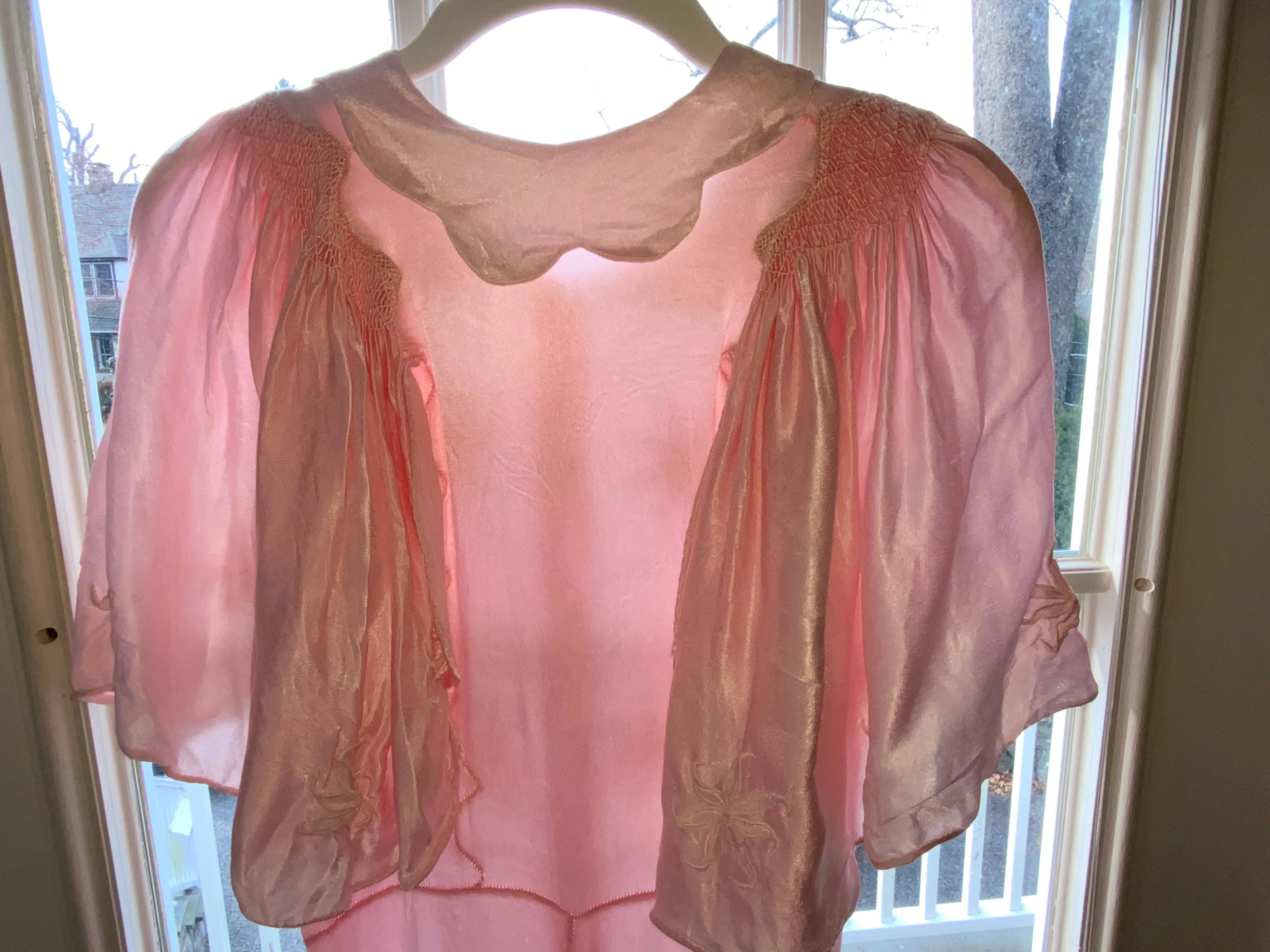 satin Nightgown Peach Pink - 40s - 40P