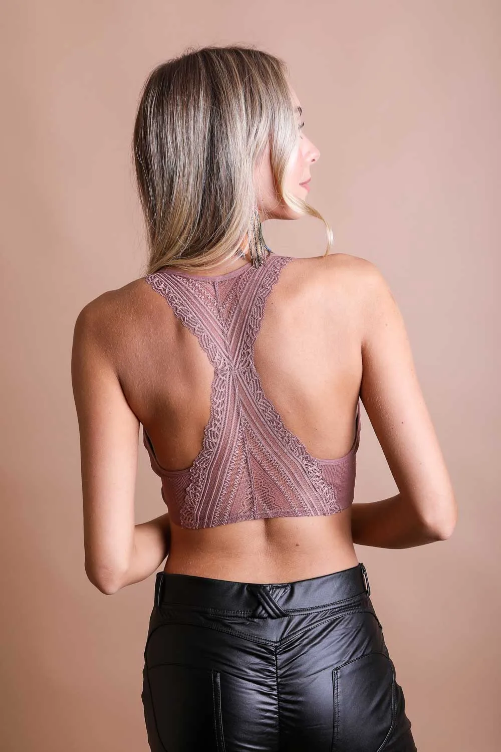 Seamless Lace Racerback Bralette - 5 colors