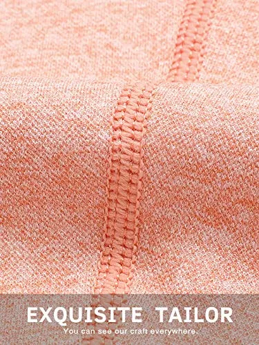 Seamless Workout Sets for Women 2 Piece Long Sleeve Crop Tops and High Waisted Leggings for Women Tracksuit Set (8003L-Vibrant Orange)