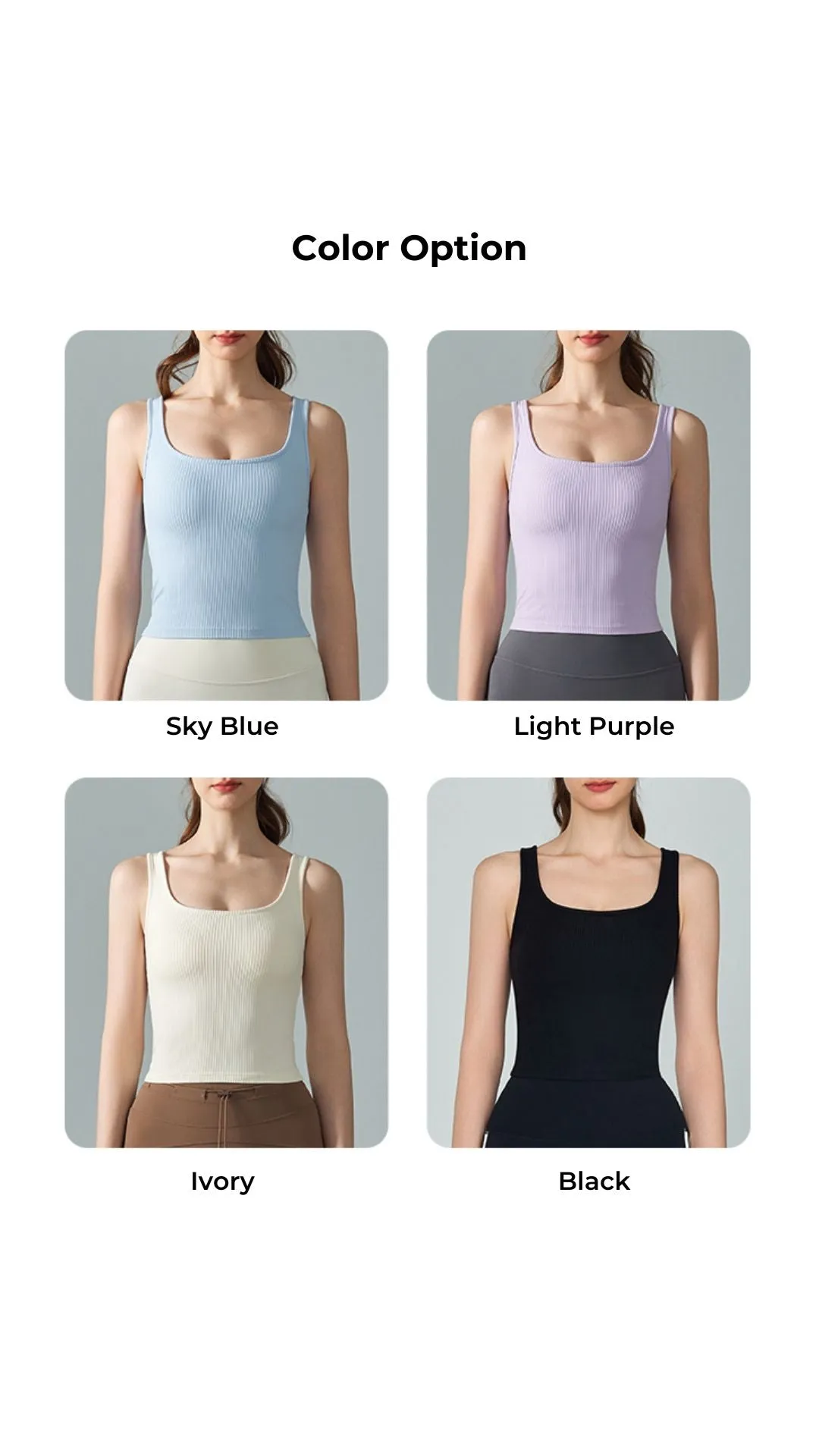 Serene Elegance Ribbed Tank Bra