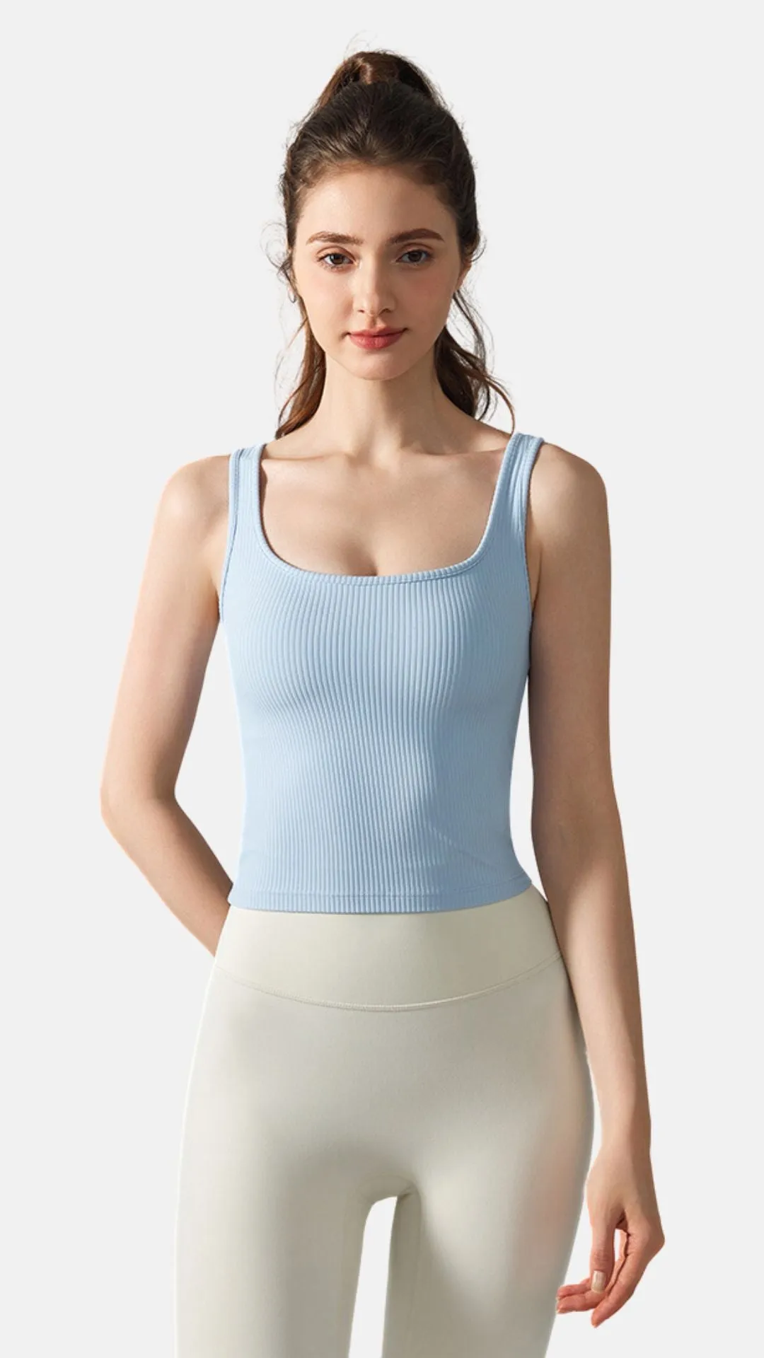 Serene Elegance Ribbed Tank Bra