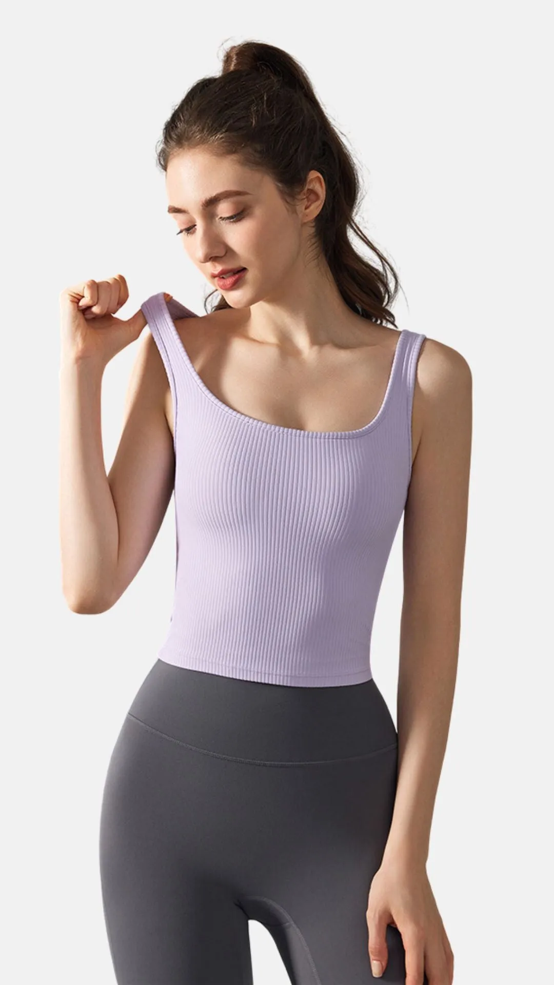 Serene Elegance Ribbed Tank Bra