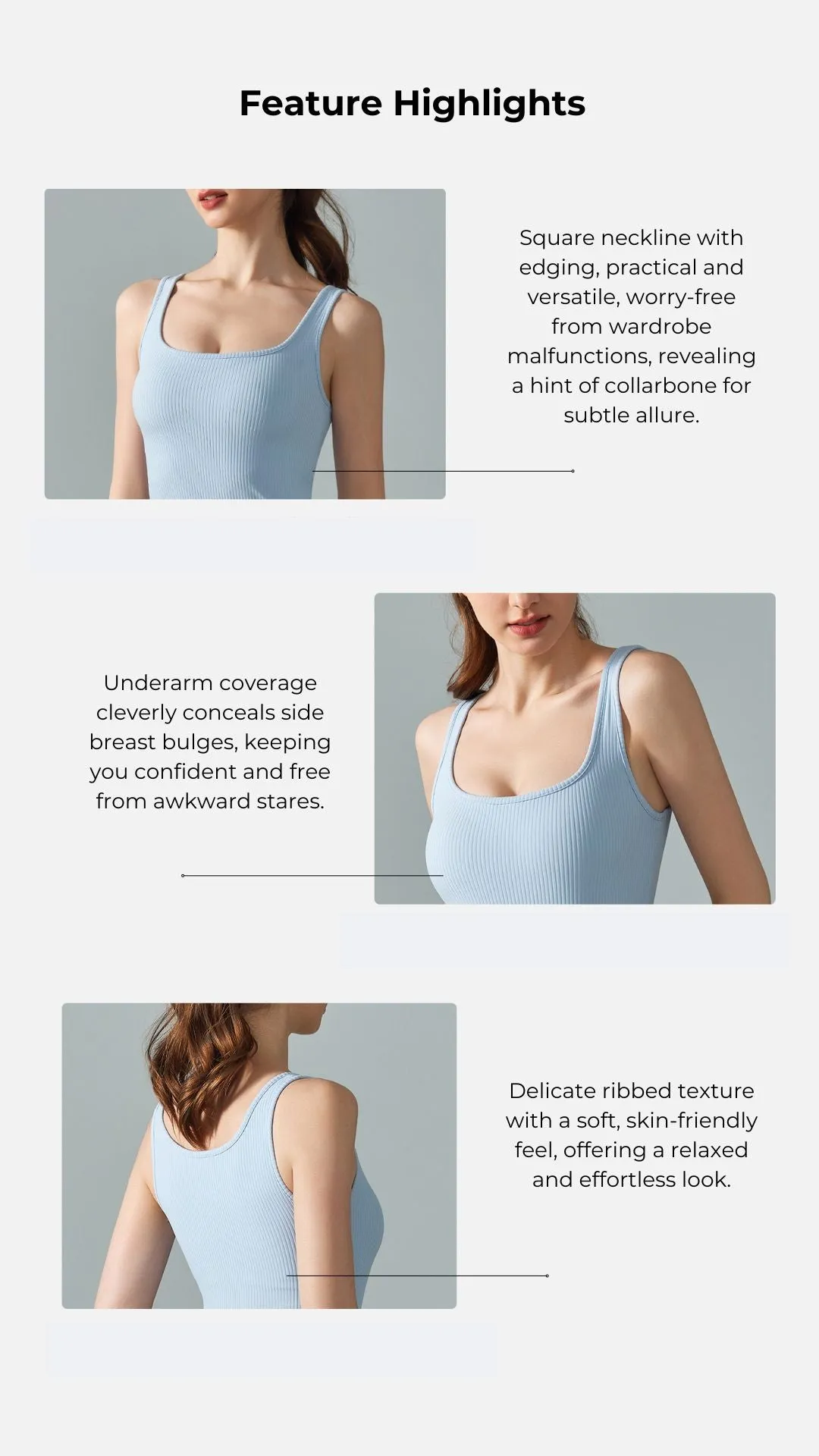 Serene Elegance Ribbed Tank Bra