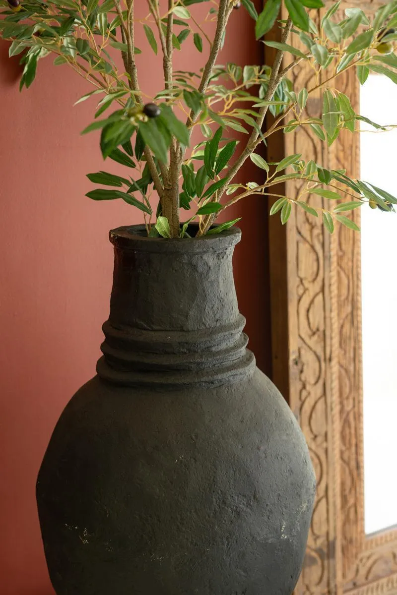 Set of 2 Paper Mache Oval Urns