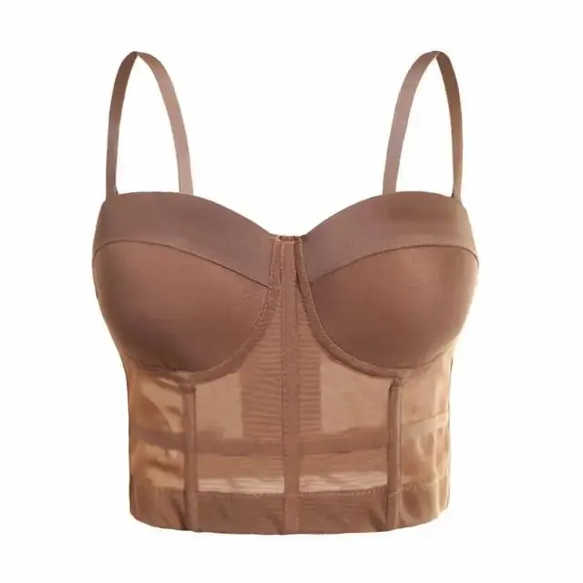 Sexy Black Transparent Bra Mesh Push-Up Bralet