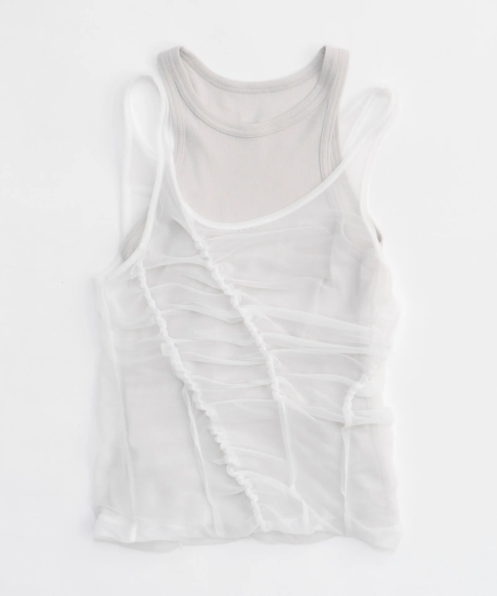 Sheer Drape layered Tank Top