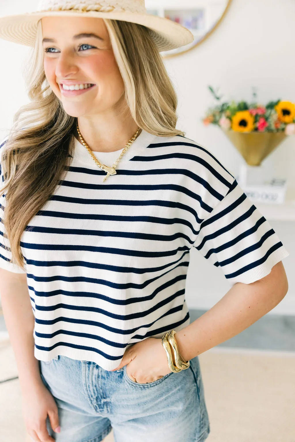 She's Loving It Stripe Top