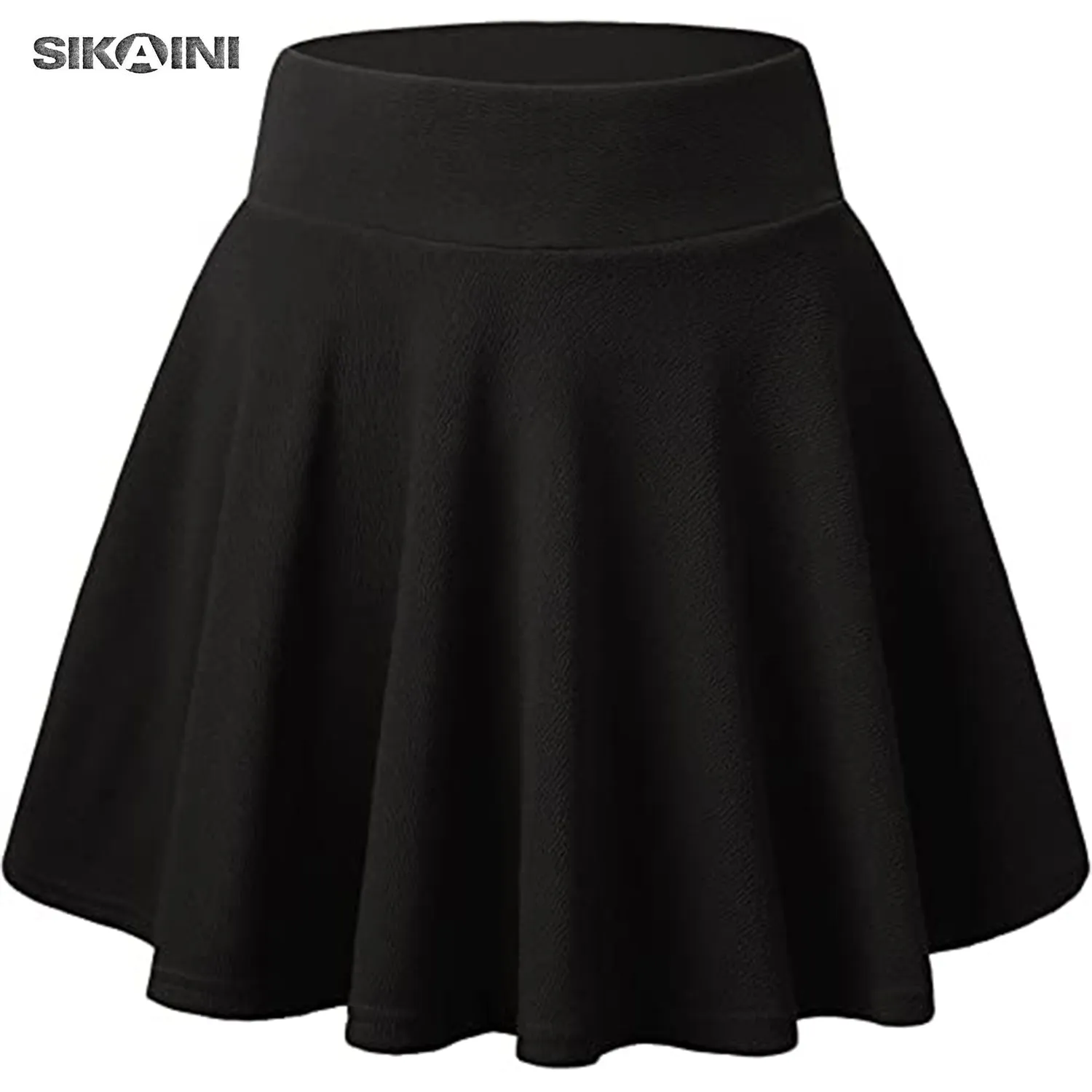 SIKAINI Women's Casual Stretchy Flared Pleated Mini Skater Skirt with Shorts
