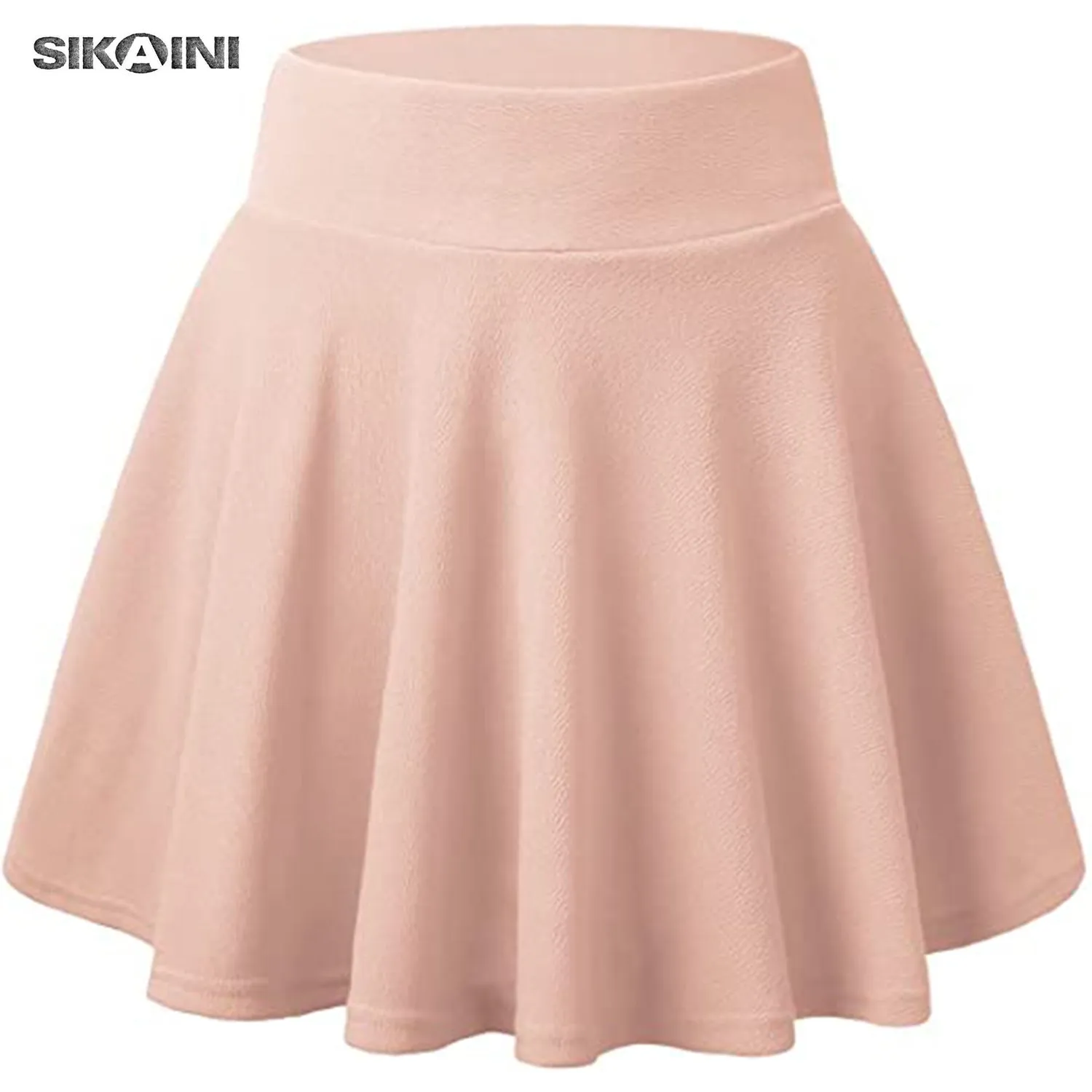 SIKAINI Women's Casual Stretchy Flared Pleated Mini Skater Skirt with Shorts