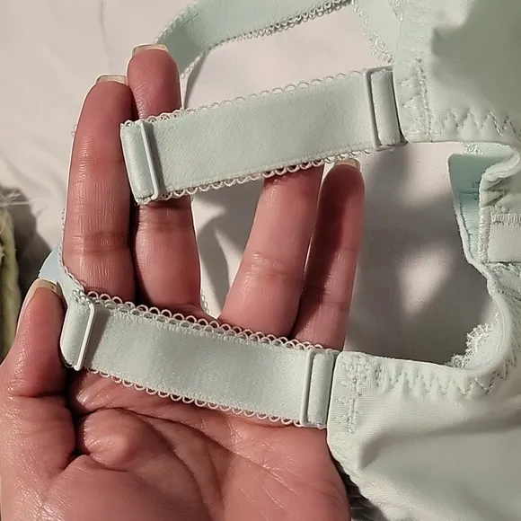 Simone Perele Bra Delice Full Cup Sea Green 32F 34E Feminine Embroidery New