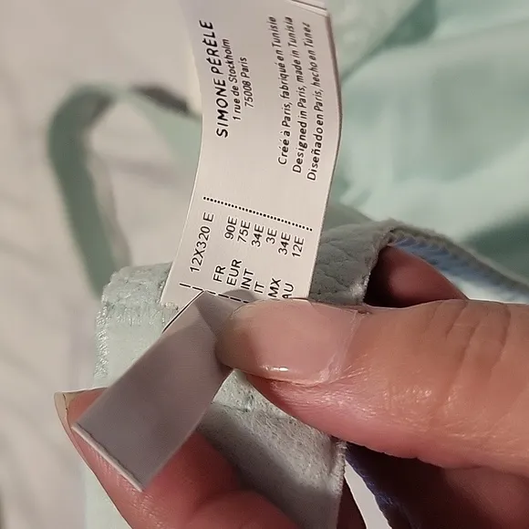 Simone Perele Bra Delice Full Cup Sea Green 32F 34E Feminine Embroidery New