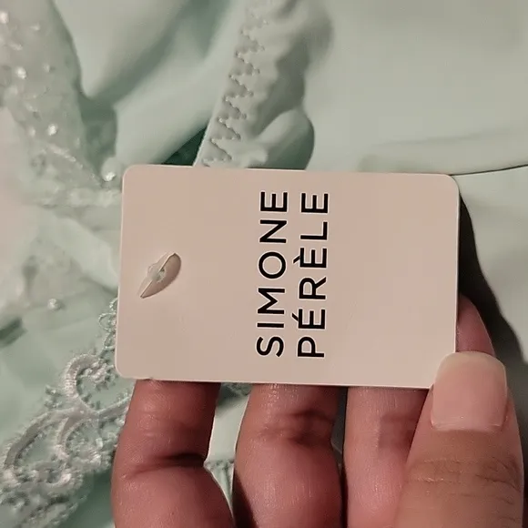 Simone Perele Bra Delice Full Cup Sea Green 32F 34E Feminine Embroidery New