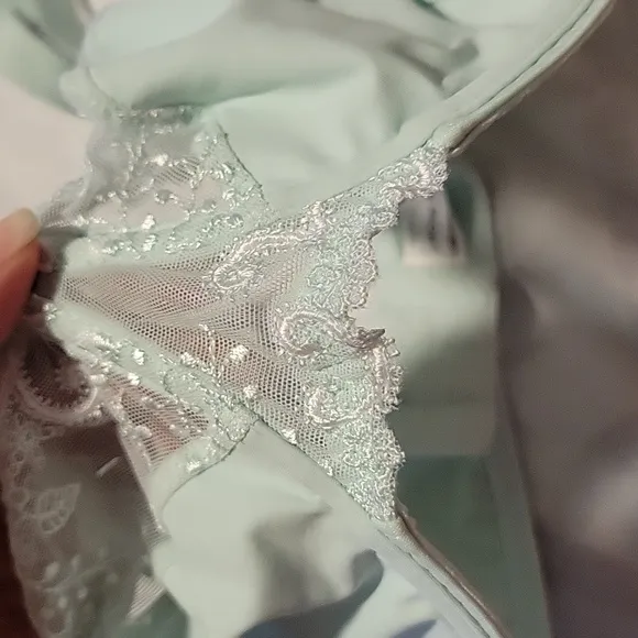 Simone Perele Bra Delice Full Cup Sea Green 32F 34E Feminine Embroidery New