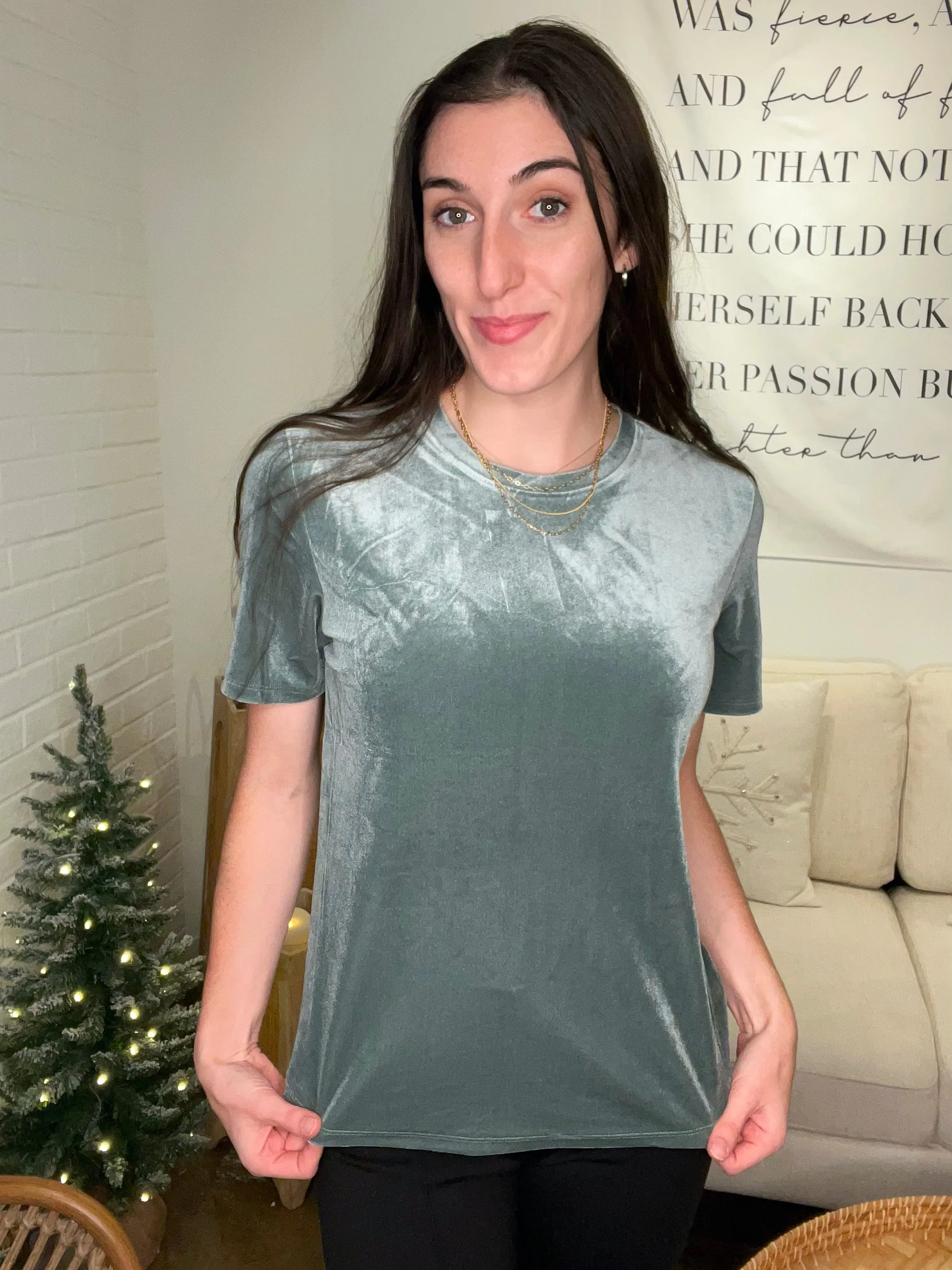 Simone Velvet Top