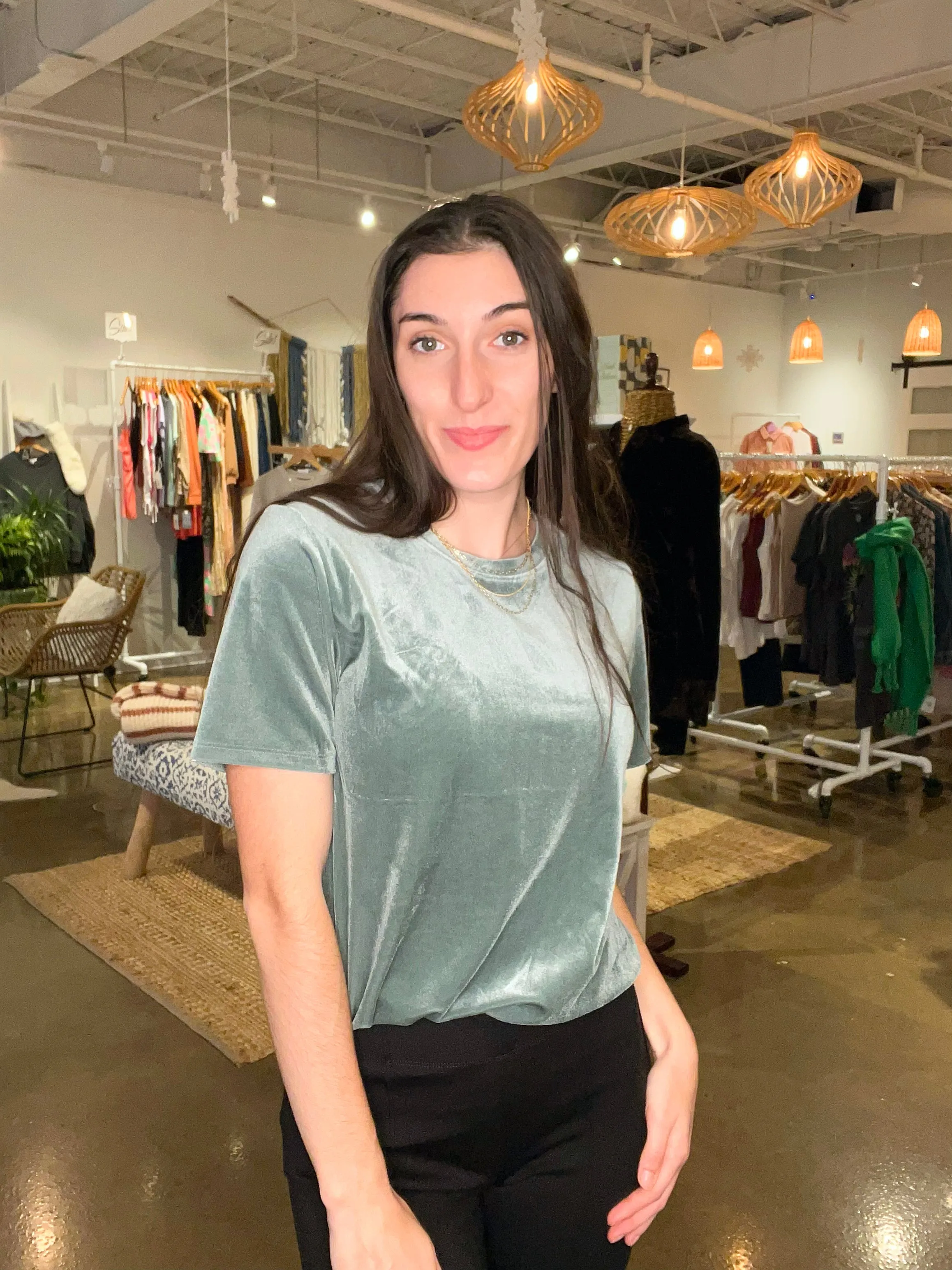 Simone Velvet Top