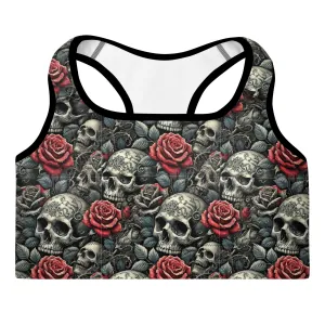 Skulls & Roses Padded Activewear Sports Bra