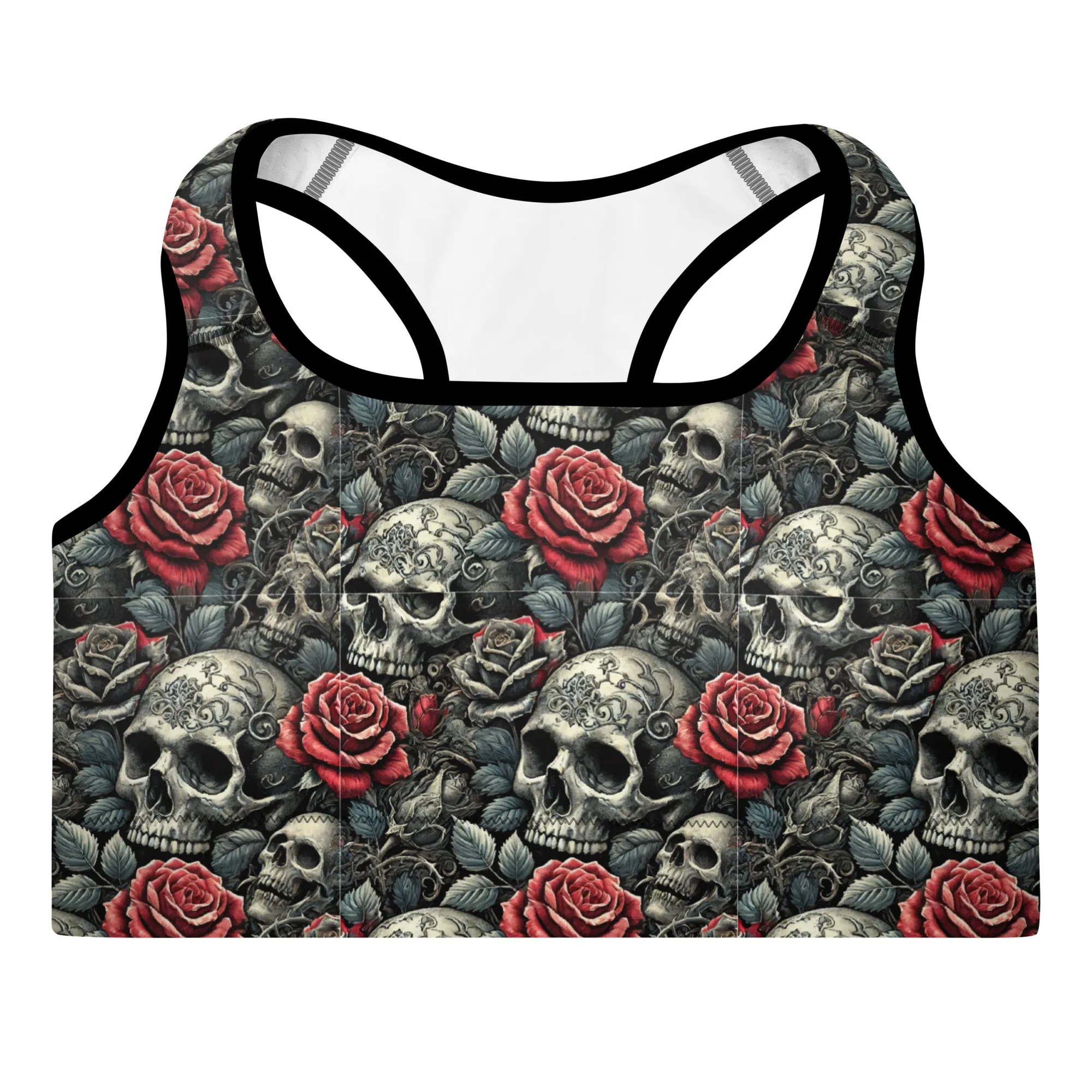 Skulls & Roses Padded Activewear Sports Bra