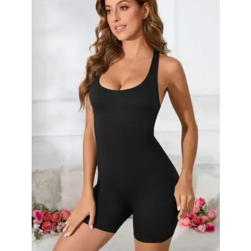 Sleek Black Crisscross Romper