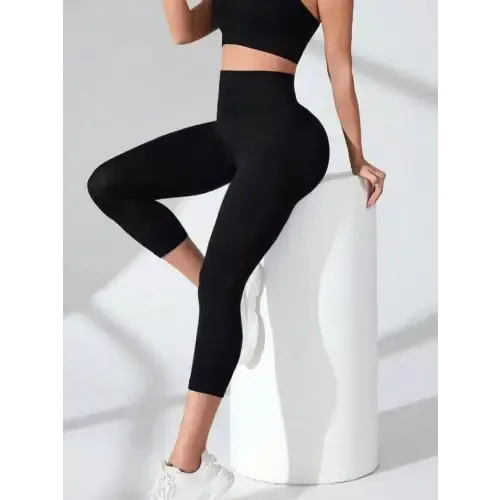 Sleek High Waist Cropped Active Leggings for Ultimate Performance