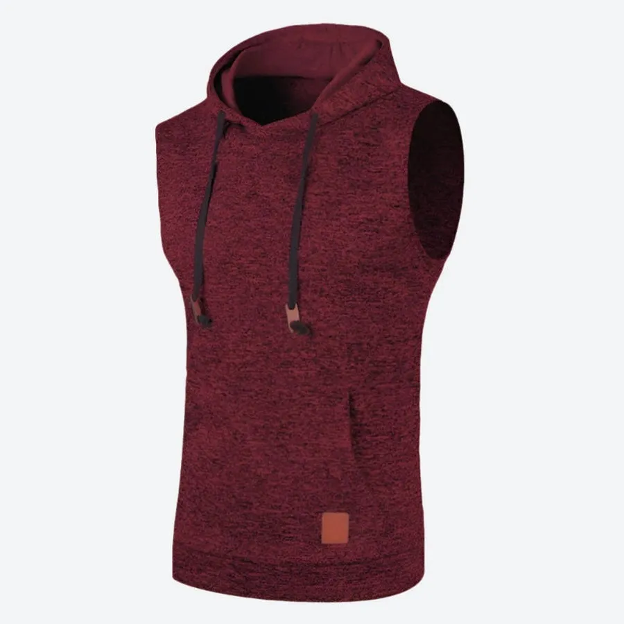 Sleeveless Drawstring Hoodie Tank Tops
