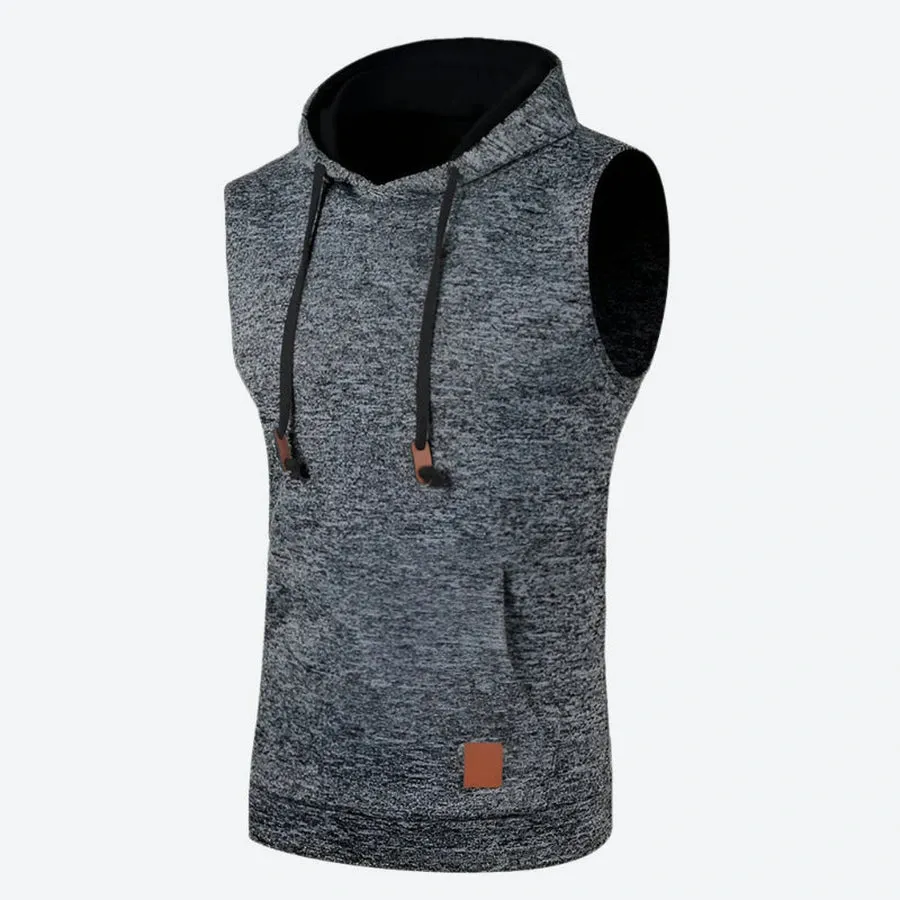 Sleeveless Drawstring Hoodie Tank Tops