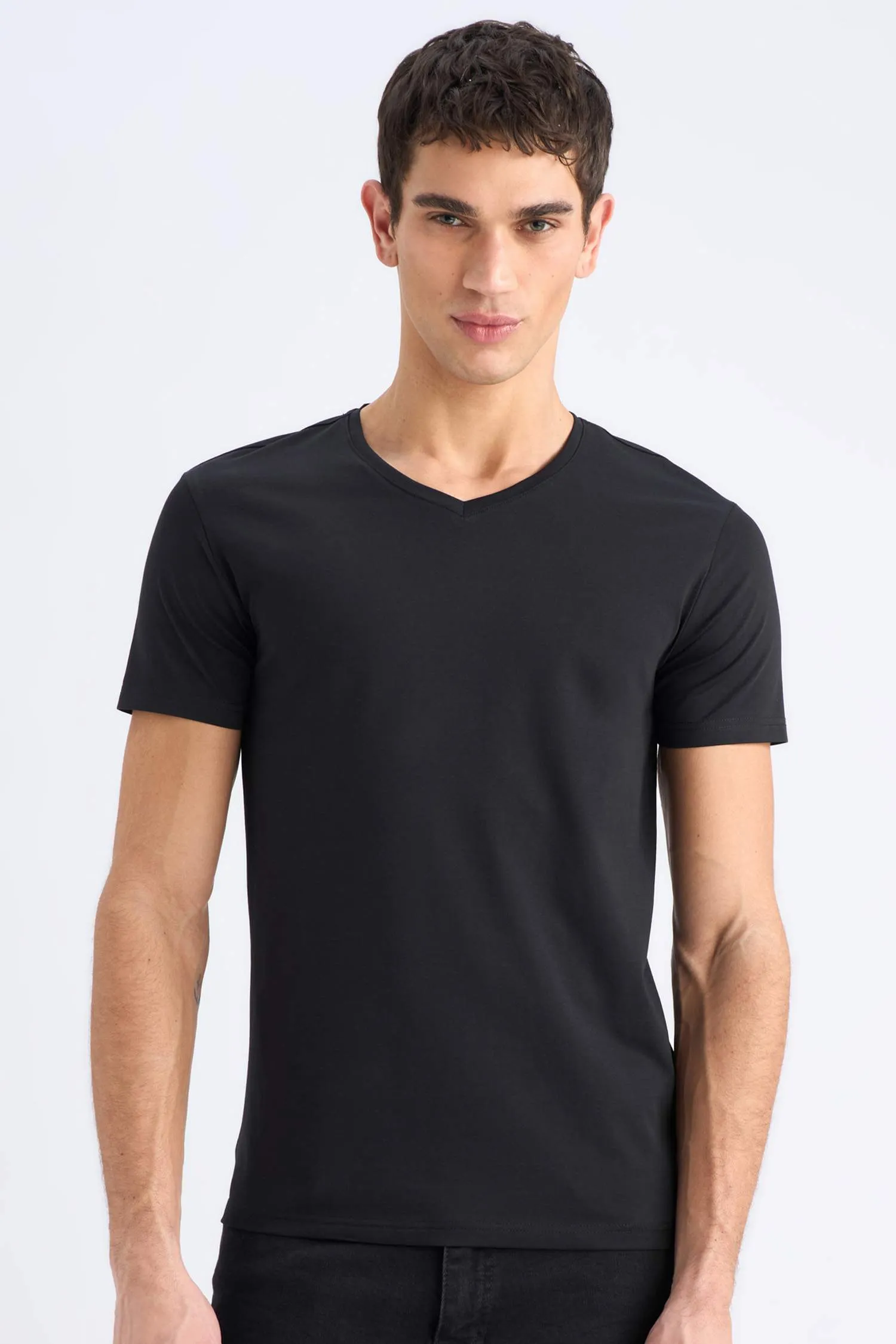 Slim Fit Short Sleeve Knitted Tops