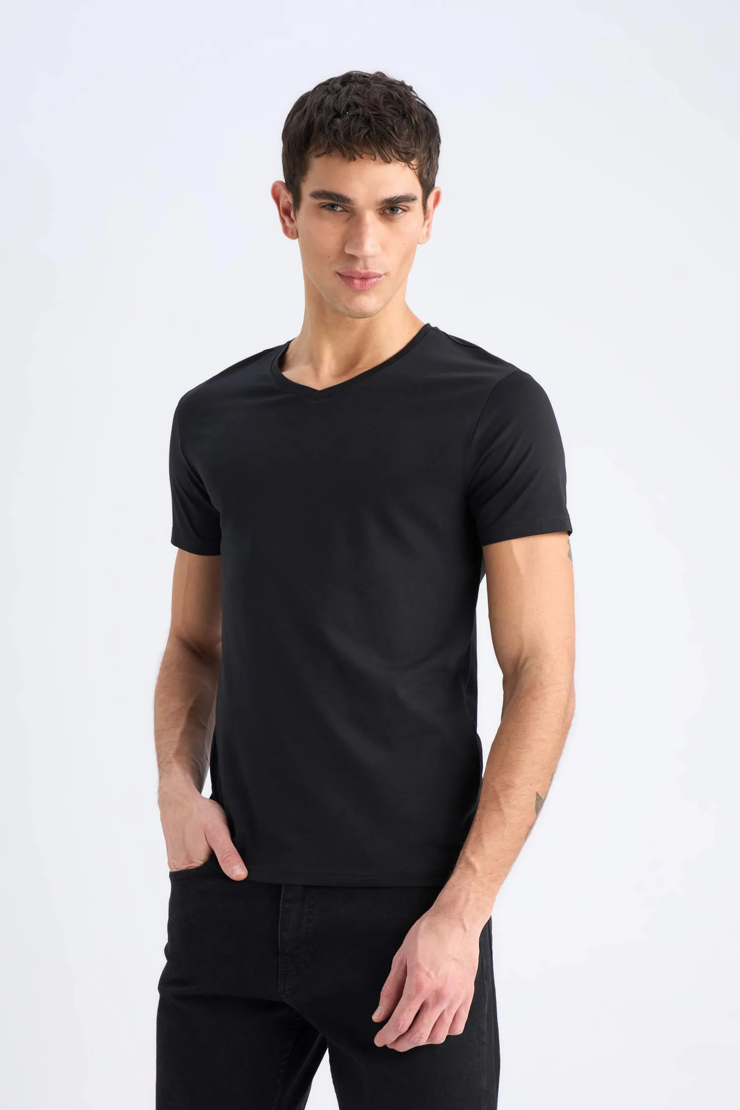 Slim Fit Short Sleeve Knitted Tops