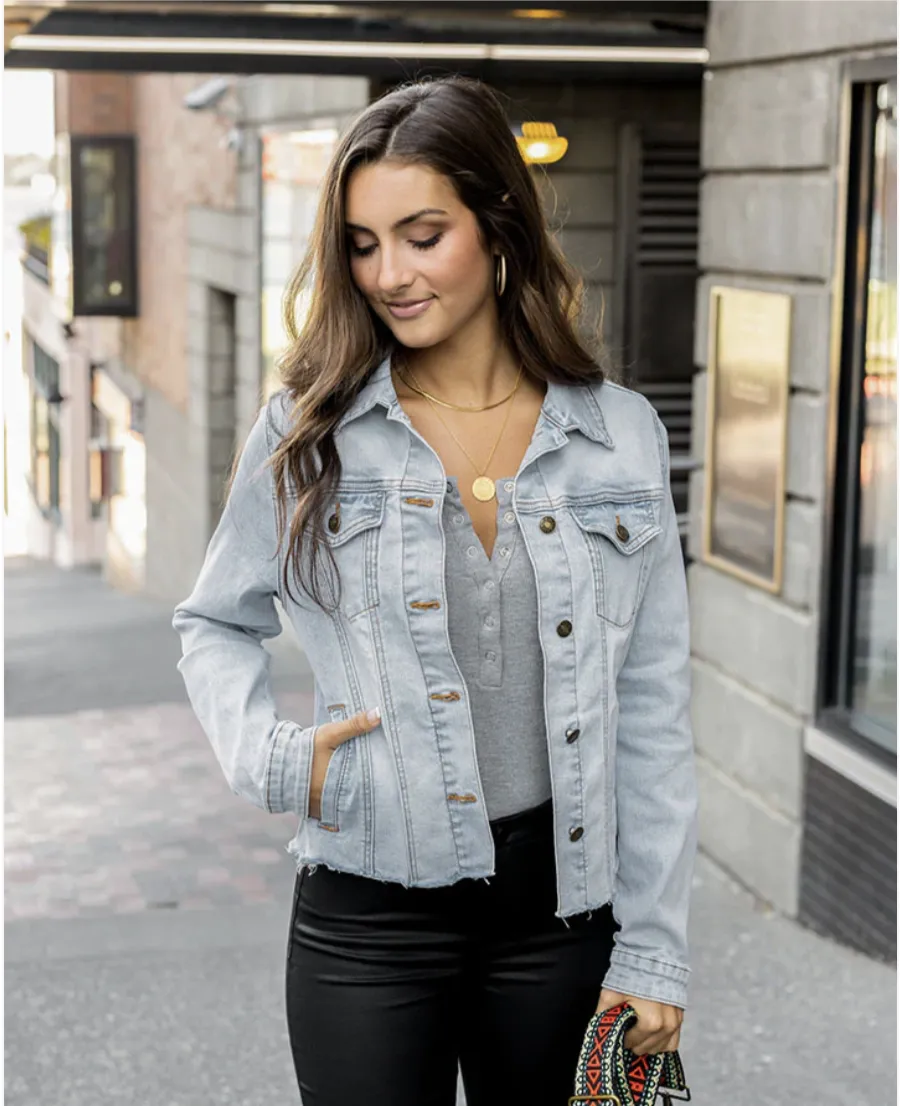 Soft Wash Denim Jacket in Light Wash