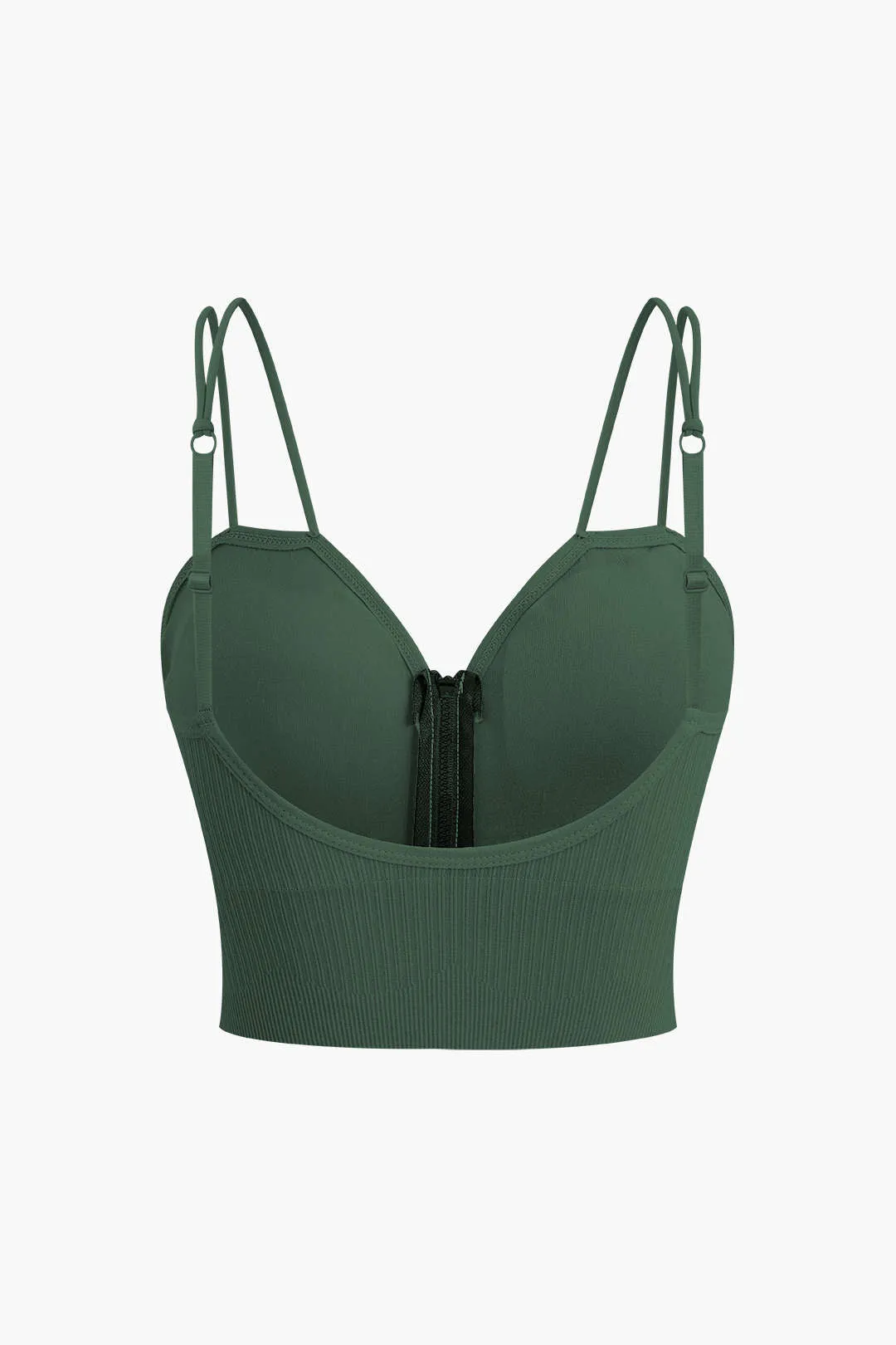 Solid Vintage Zipper Cami Top